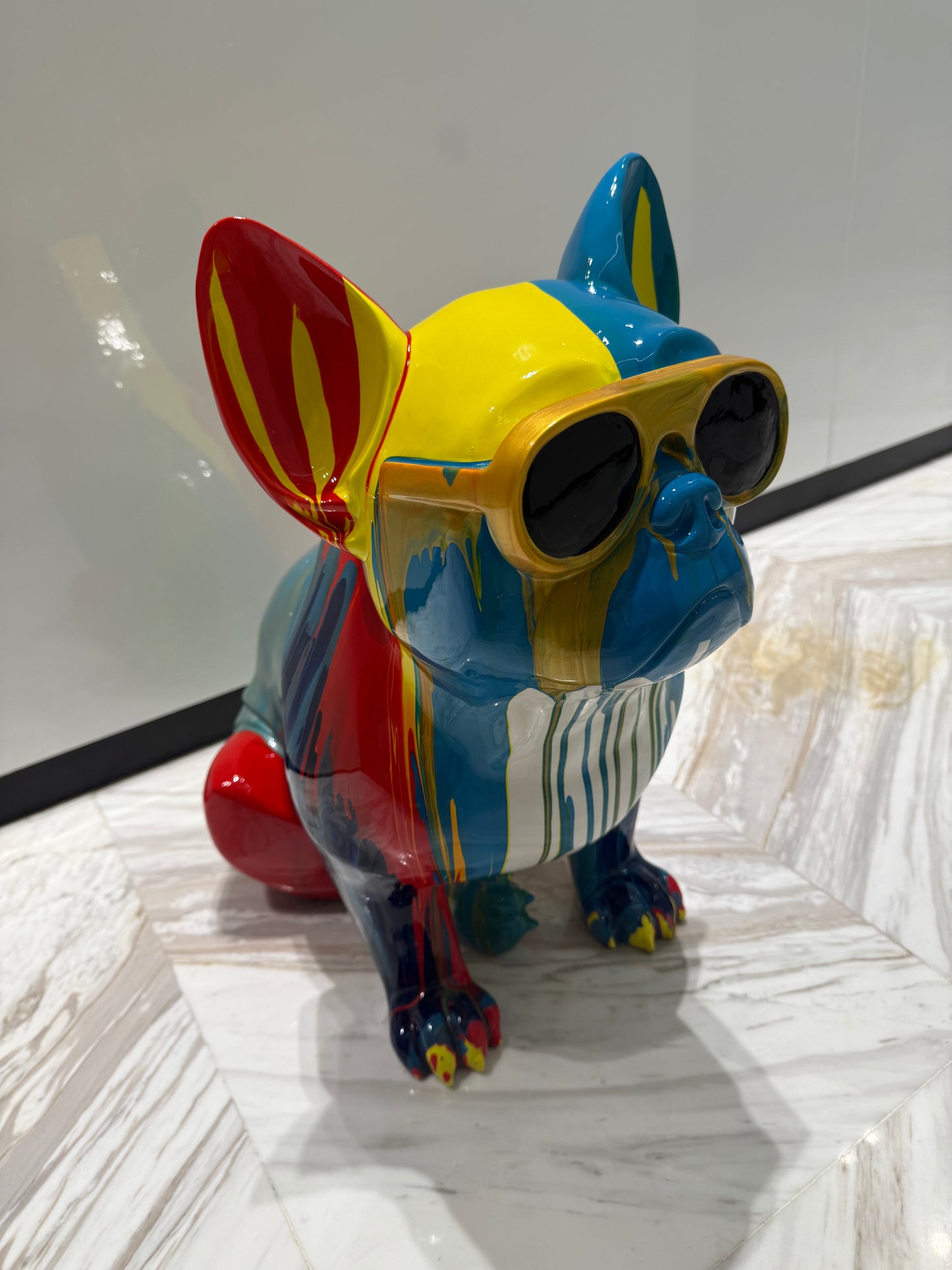 Colorful Dog Sculpture with sunglasses