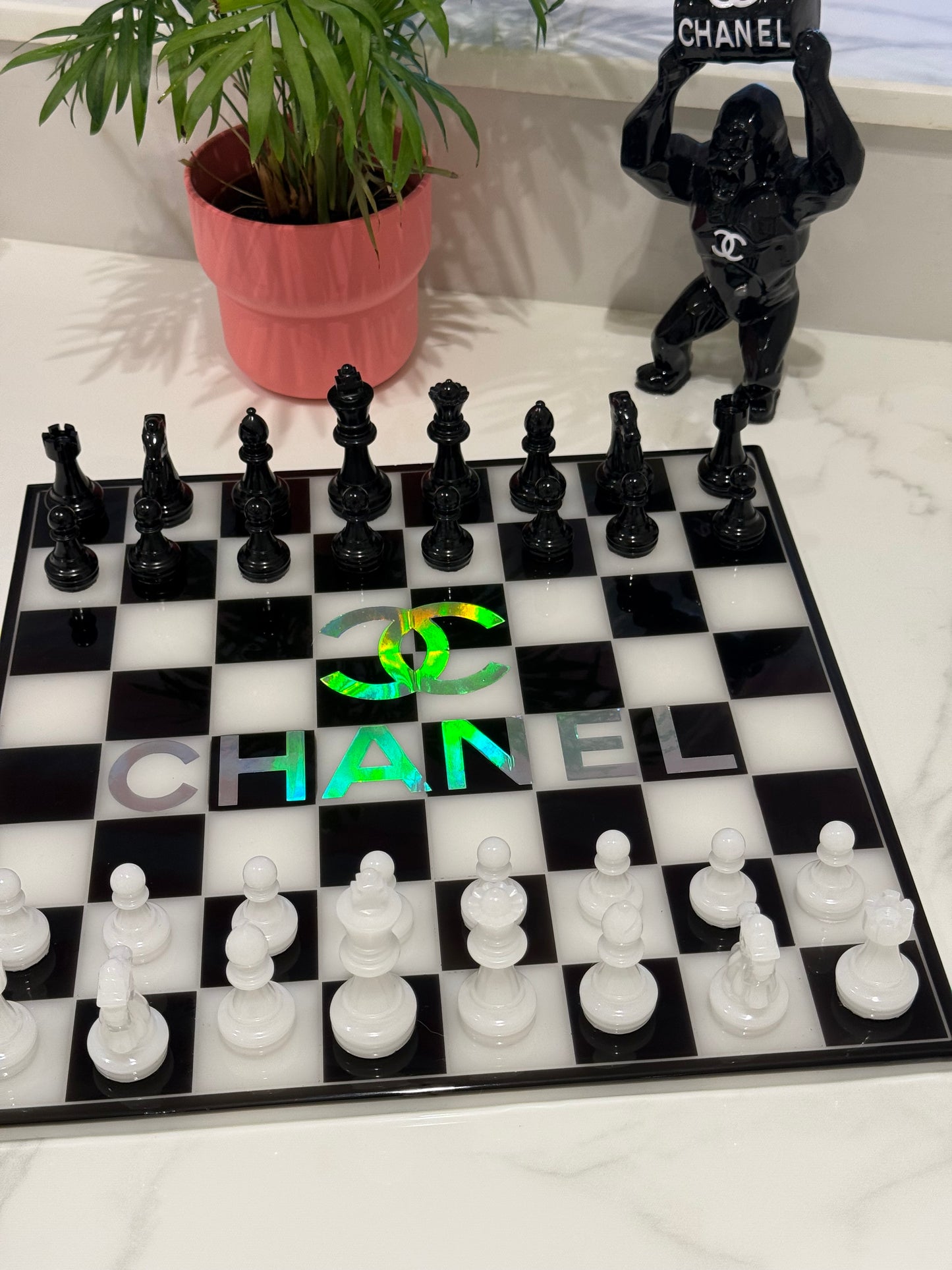Chess Board Set Chanel Game white and black