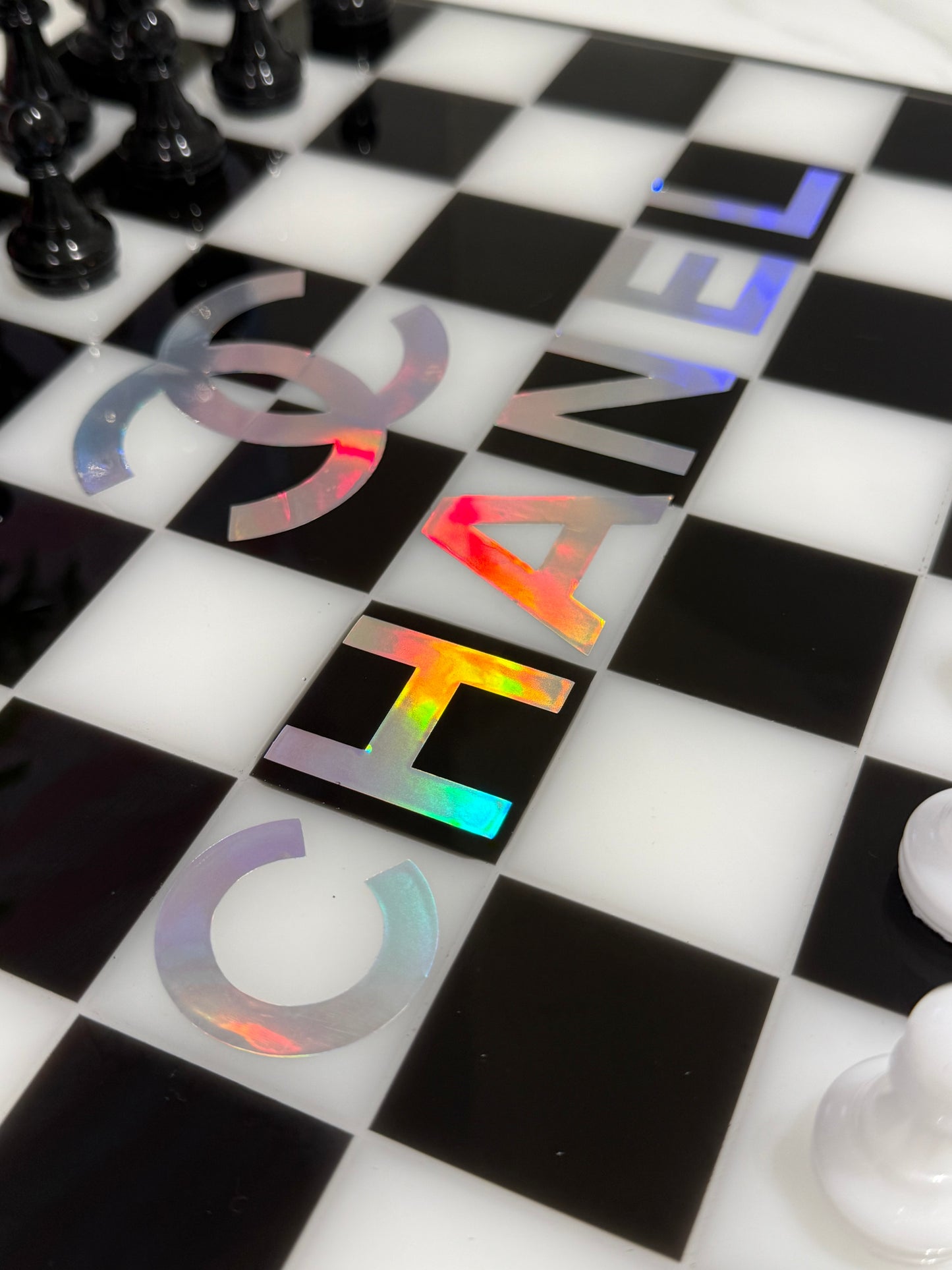Chess Board Set Chanel Game white and black