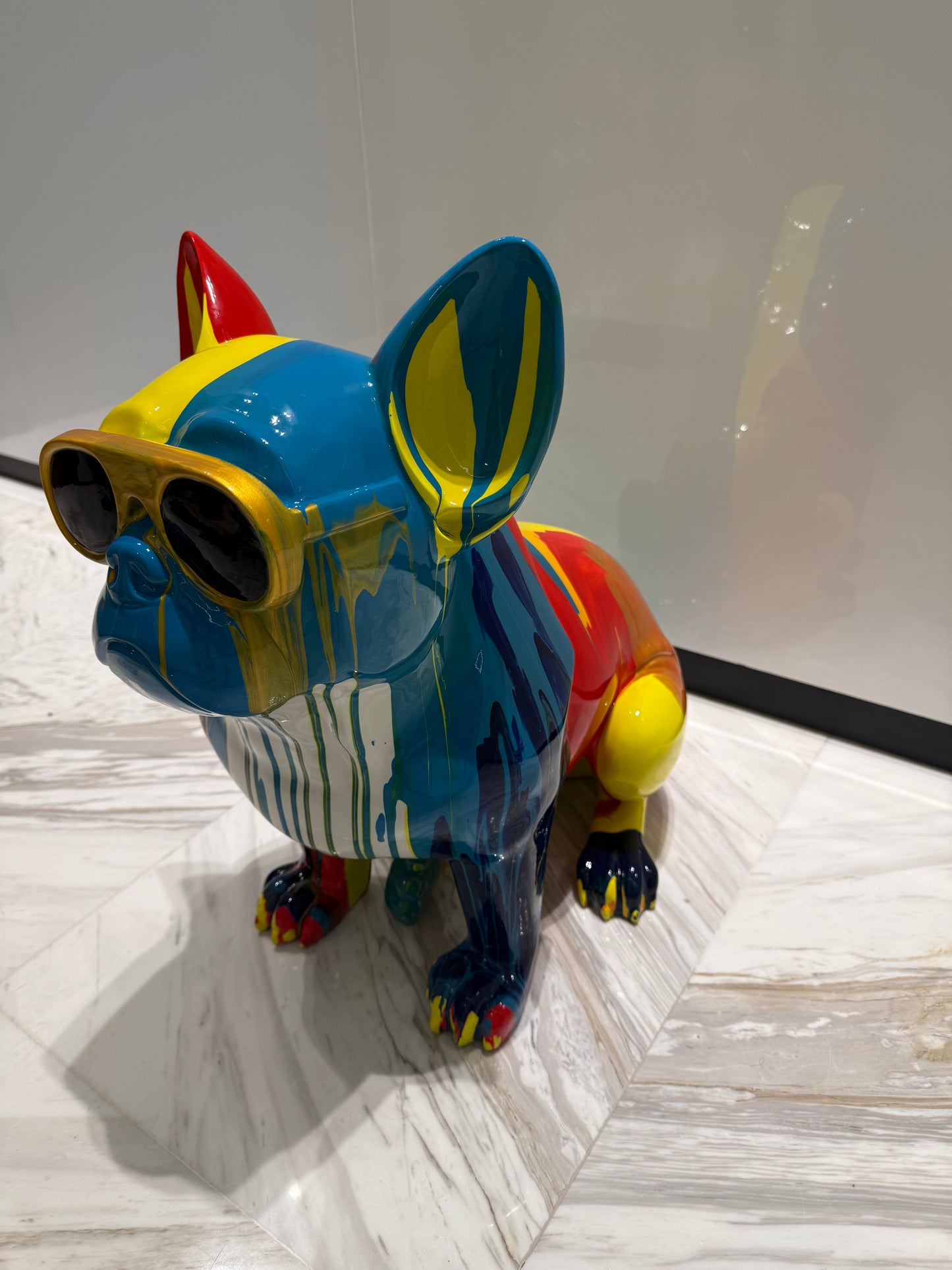 Colorful Dog Sculpture with sunglasses