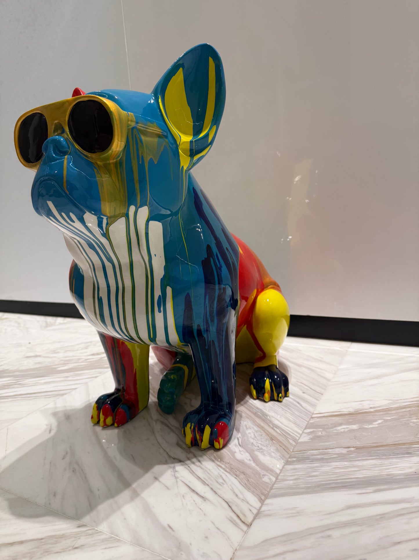 Colorful Dog Sculpture with sunglasses