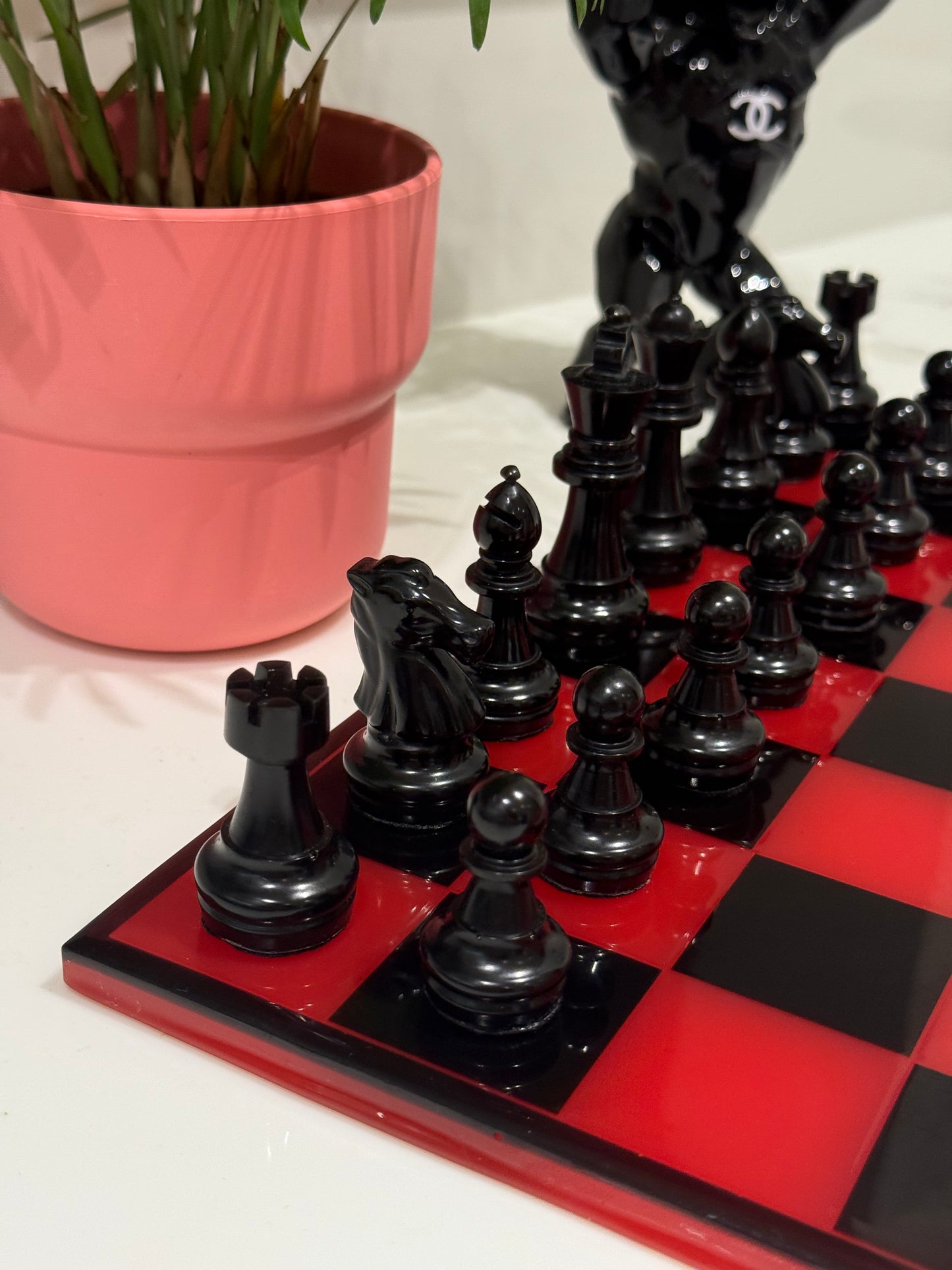 Chess Board Set Coca Cola Game red and black