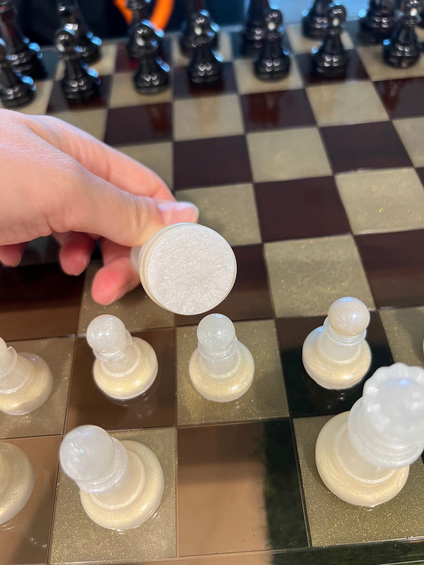 Chess Board Set Game Coffee brown and vanilla