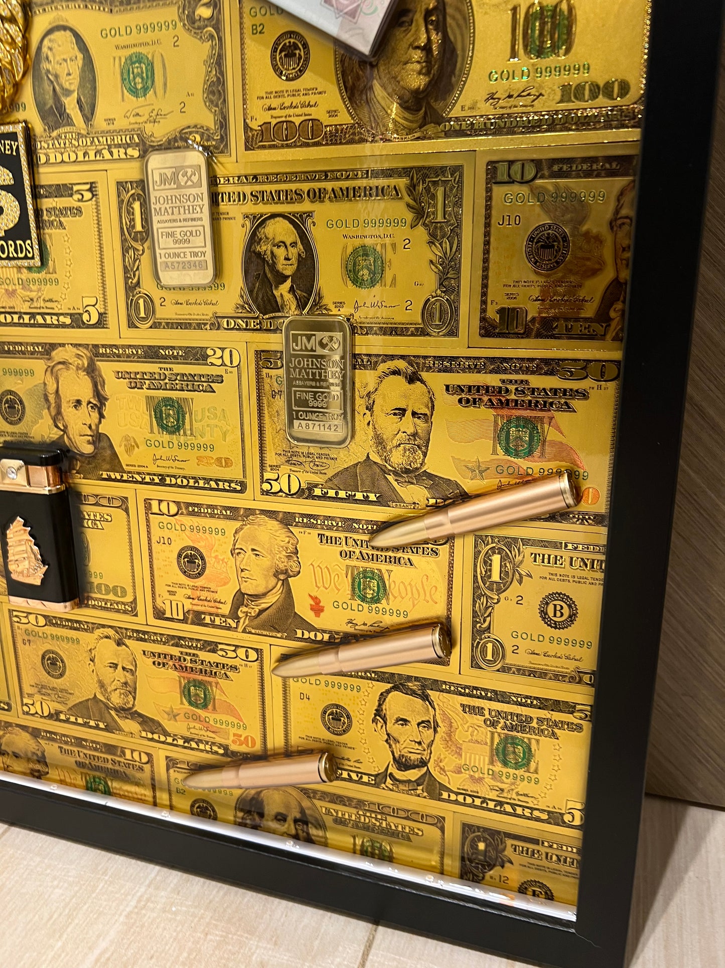 Dollar art black Big Frame with LED