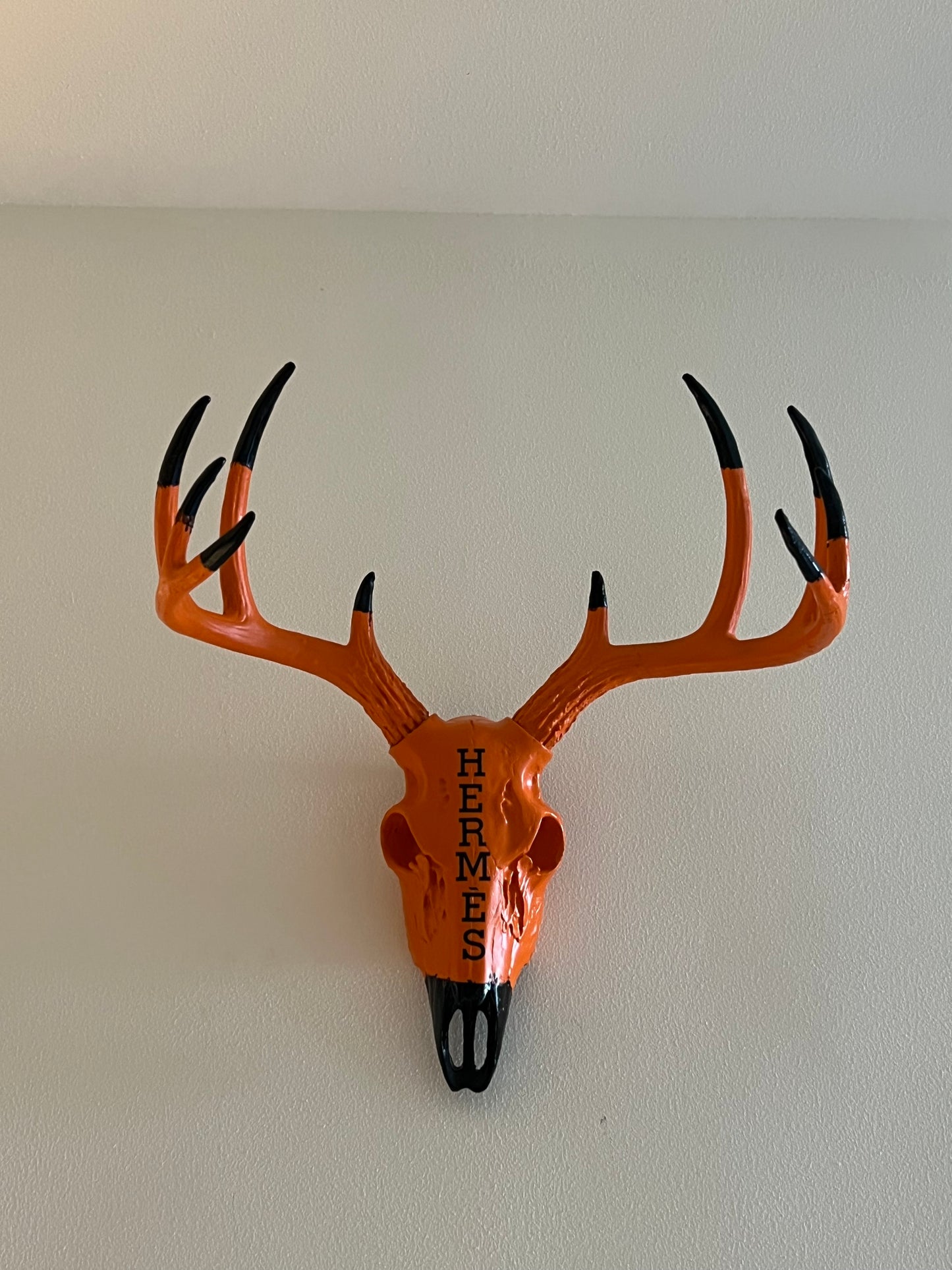 Hermes Deer Head Decor black orange