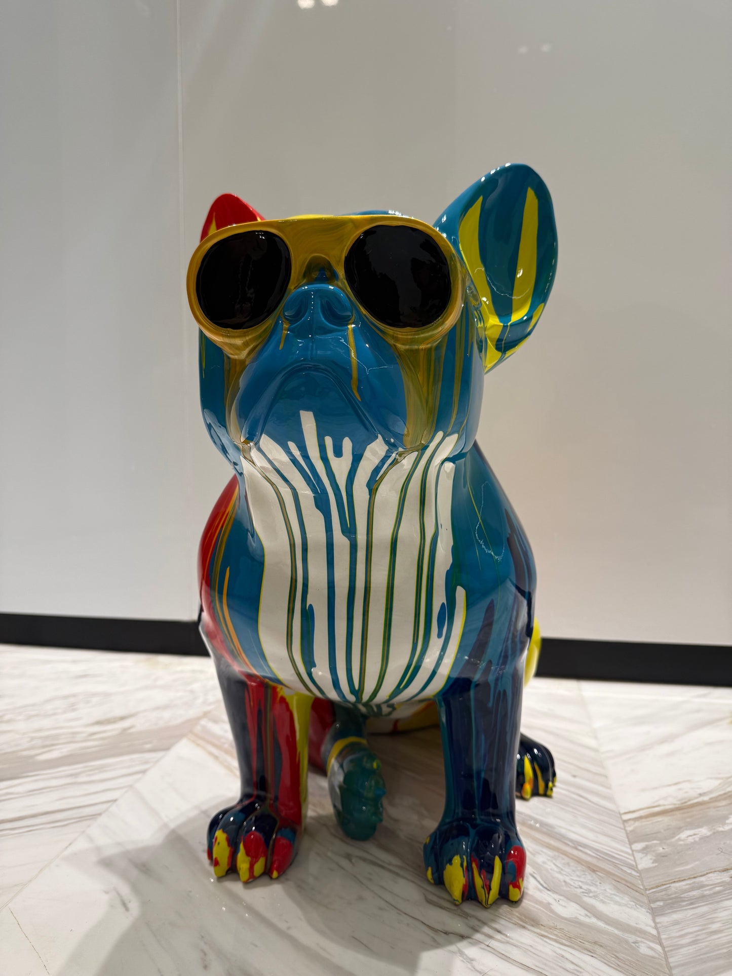 Colorful Dog Sculpture with sunglasses