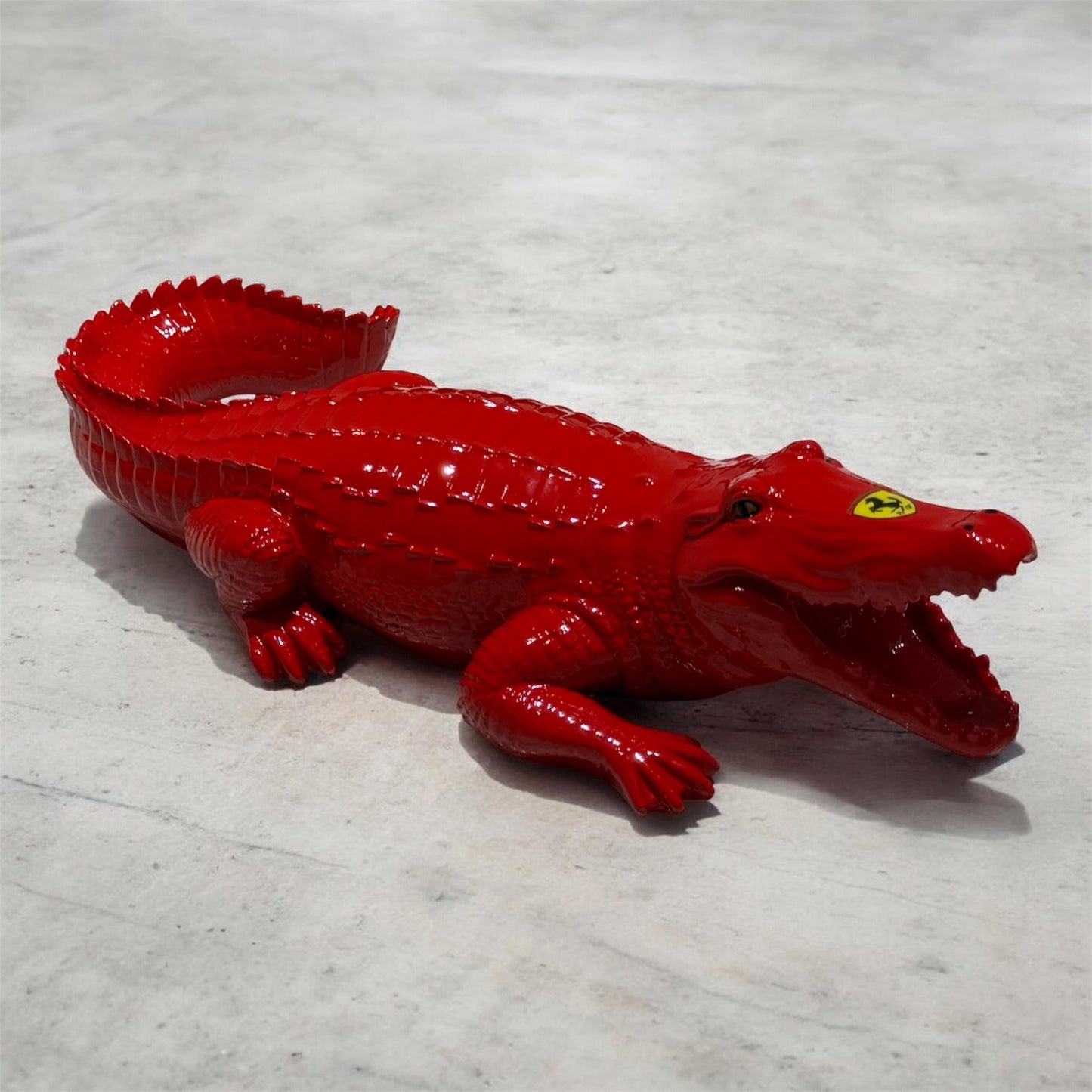 Rosso Predator – Automotive inspired Red Crocodile Sculpture