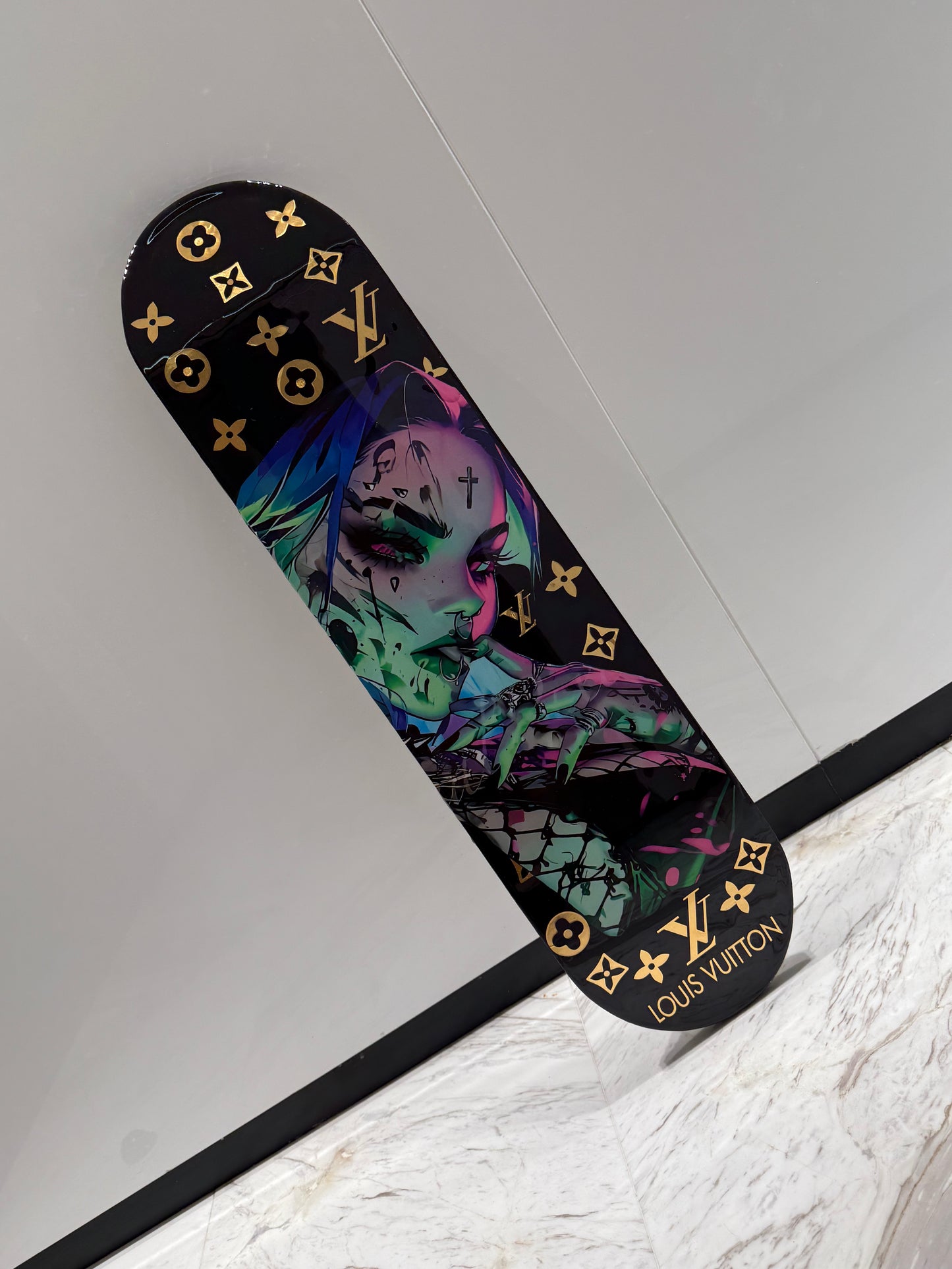 LV Skateboard Louis Vuitton Punk Lady black