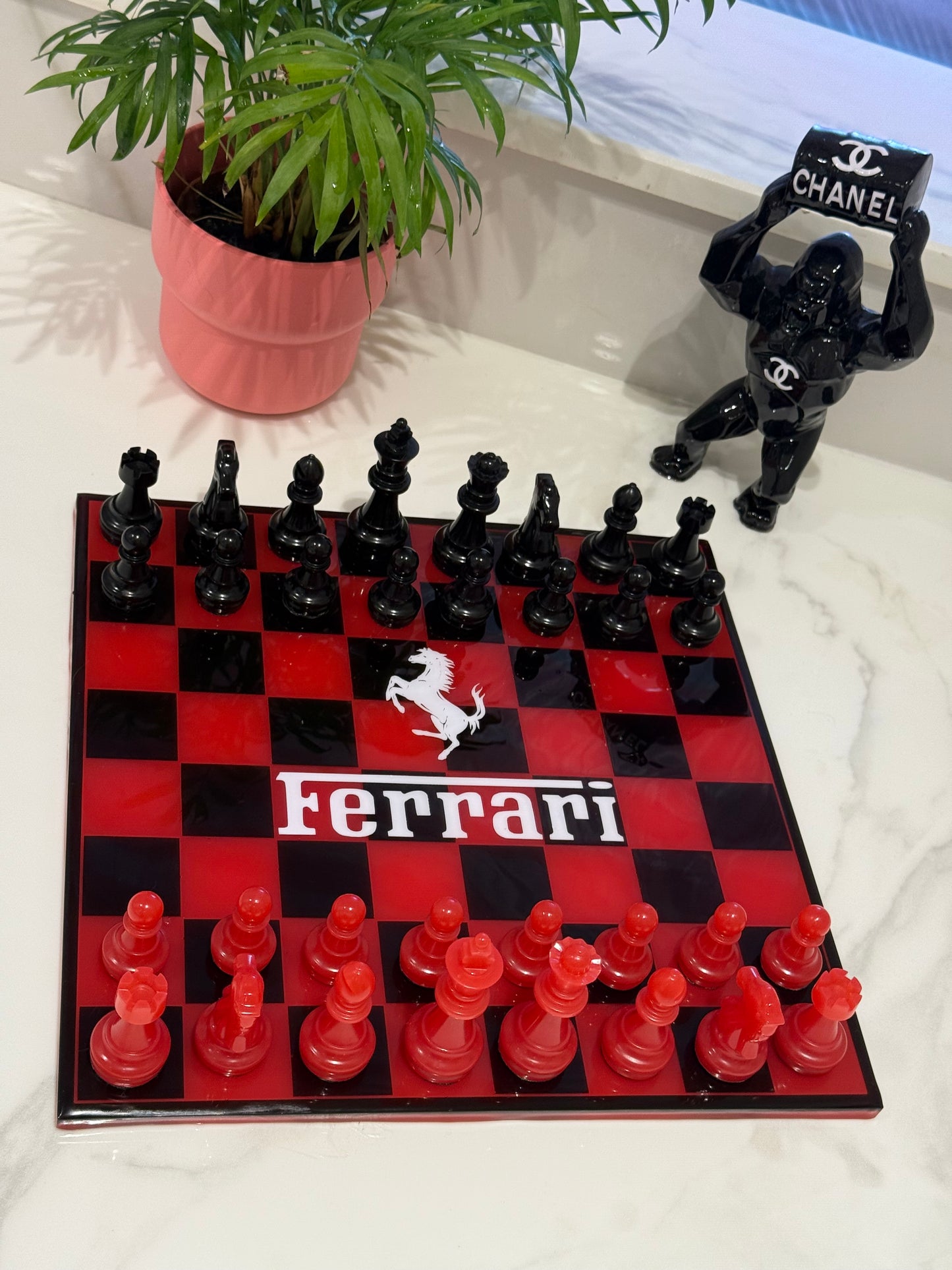 Chess Board Set Ferrari Game red and black