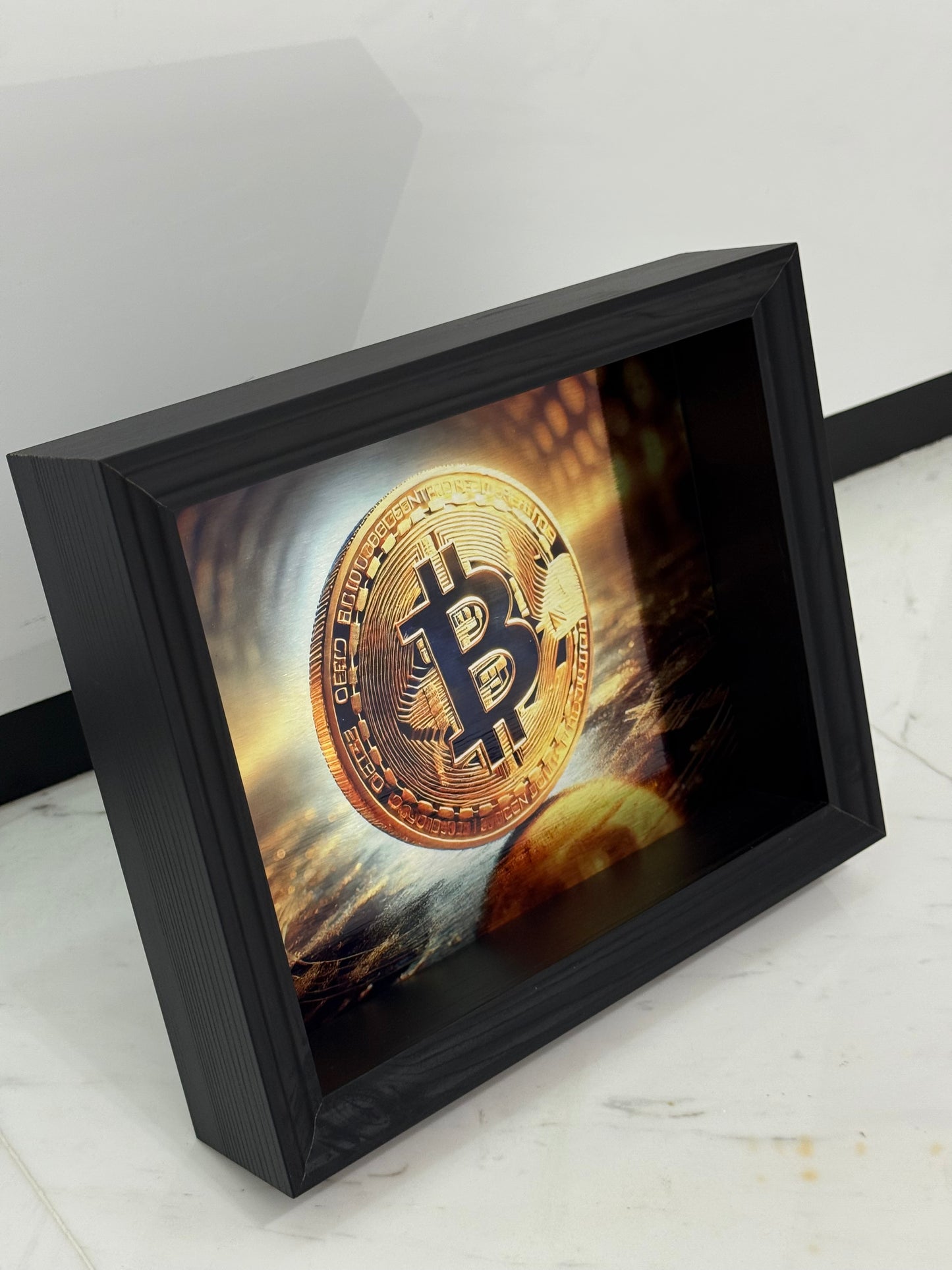 Black Bitcoin Box Frame – The Art of Modern Wealth