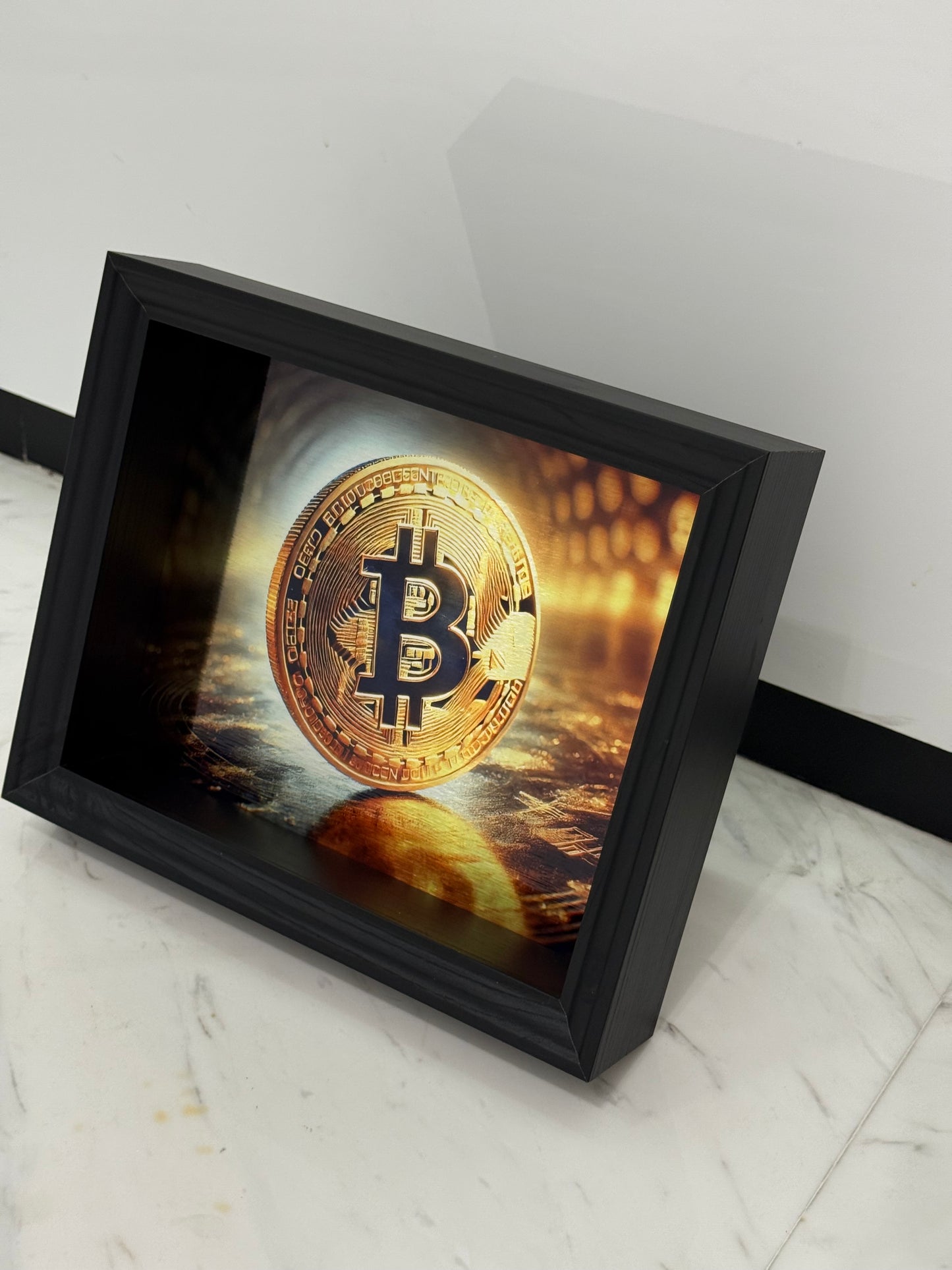 Black Bitcoin Box Frame – The Art of Modern Wealth