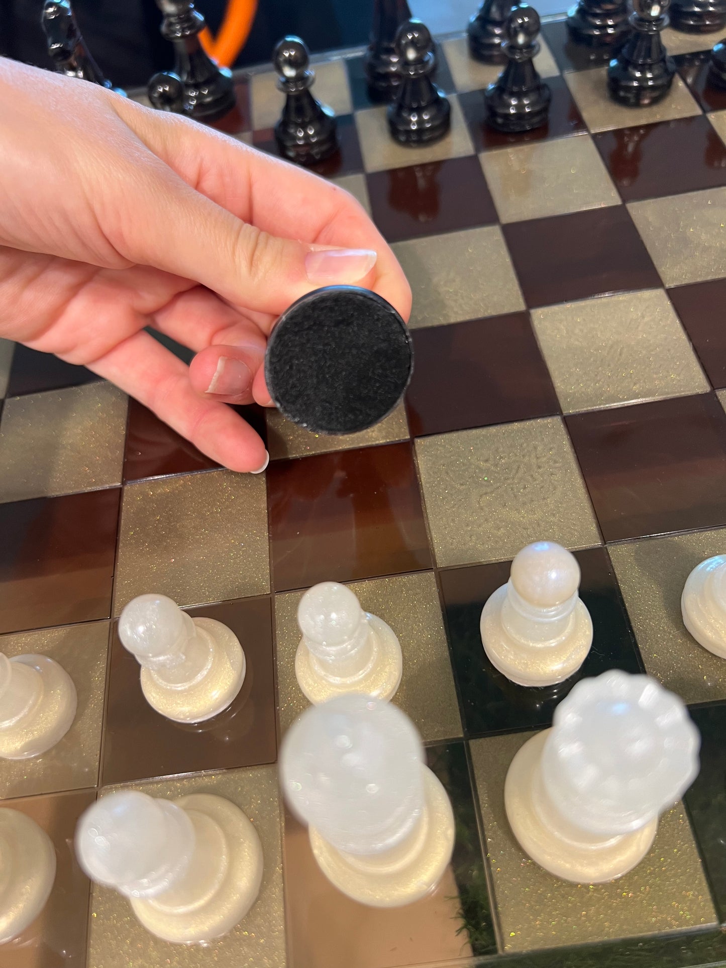 Chess Board Set Game Coffee brown and vanilla