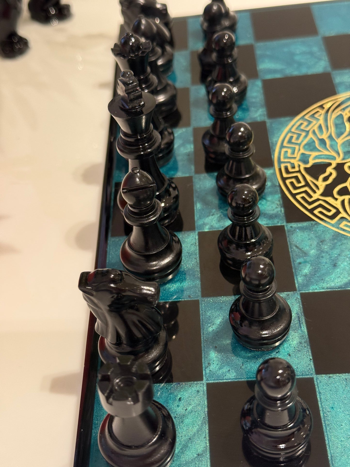 Chess Board Set Versace Game green and black