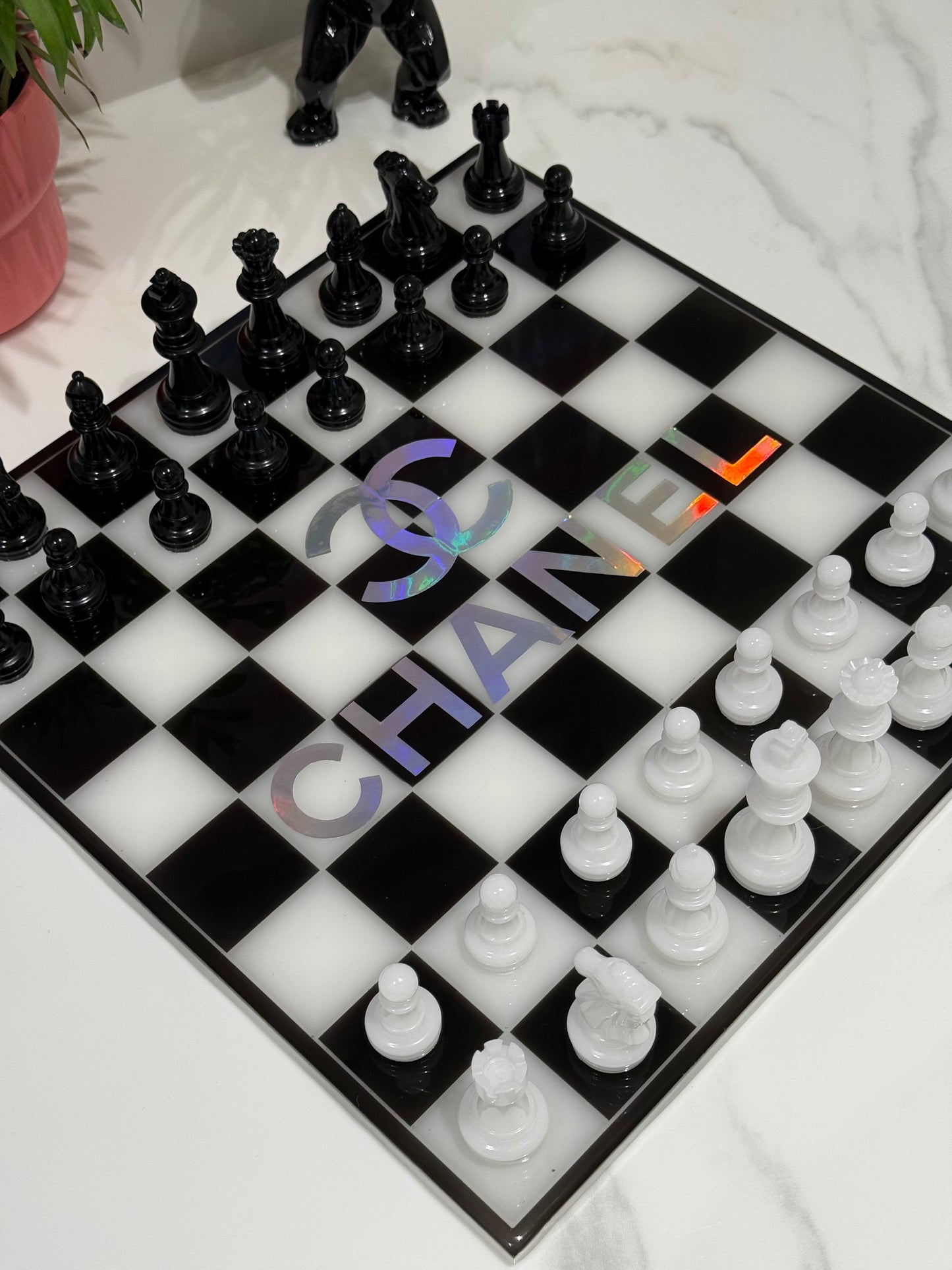 Chess Board Set Chanel Game white and black