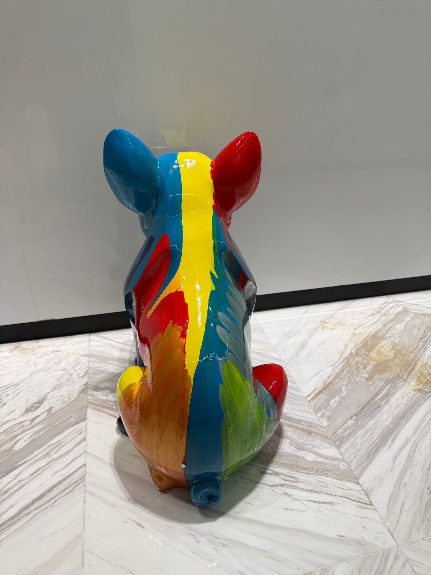 Colorful Dog Sculpture with sunglasses