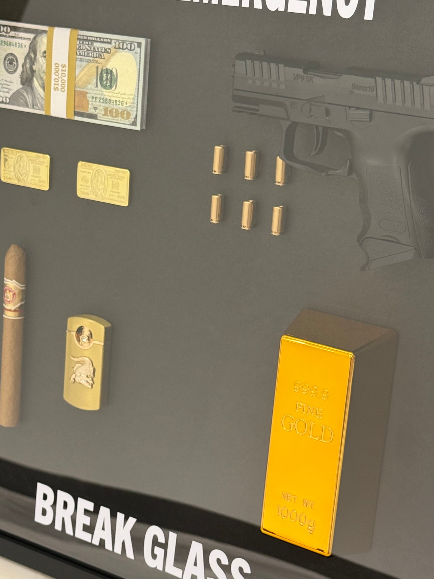 In Case of Emergency Luxury Shadow Box Frame – The Ultimate Statement Piece