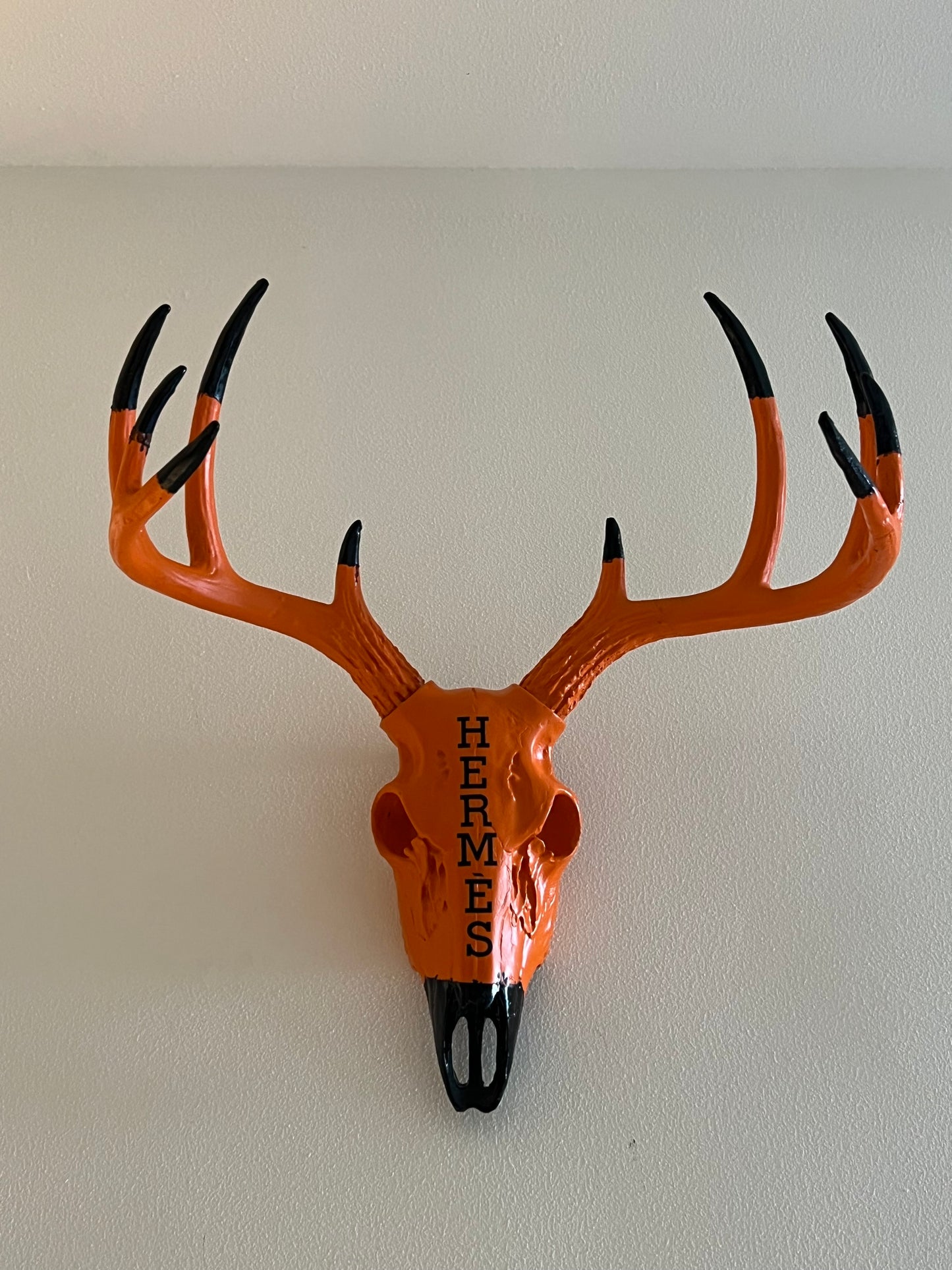 Hermes Deer Head Decor black orange