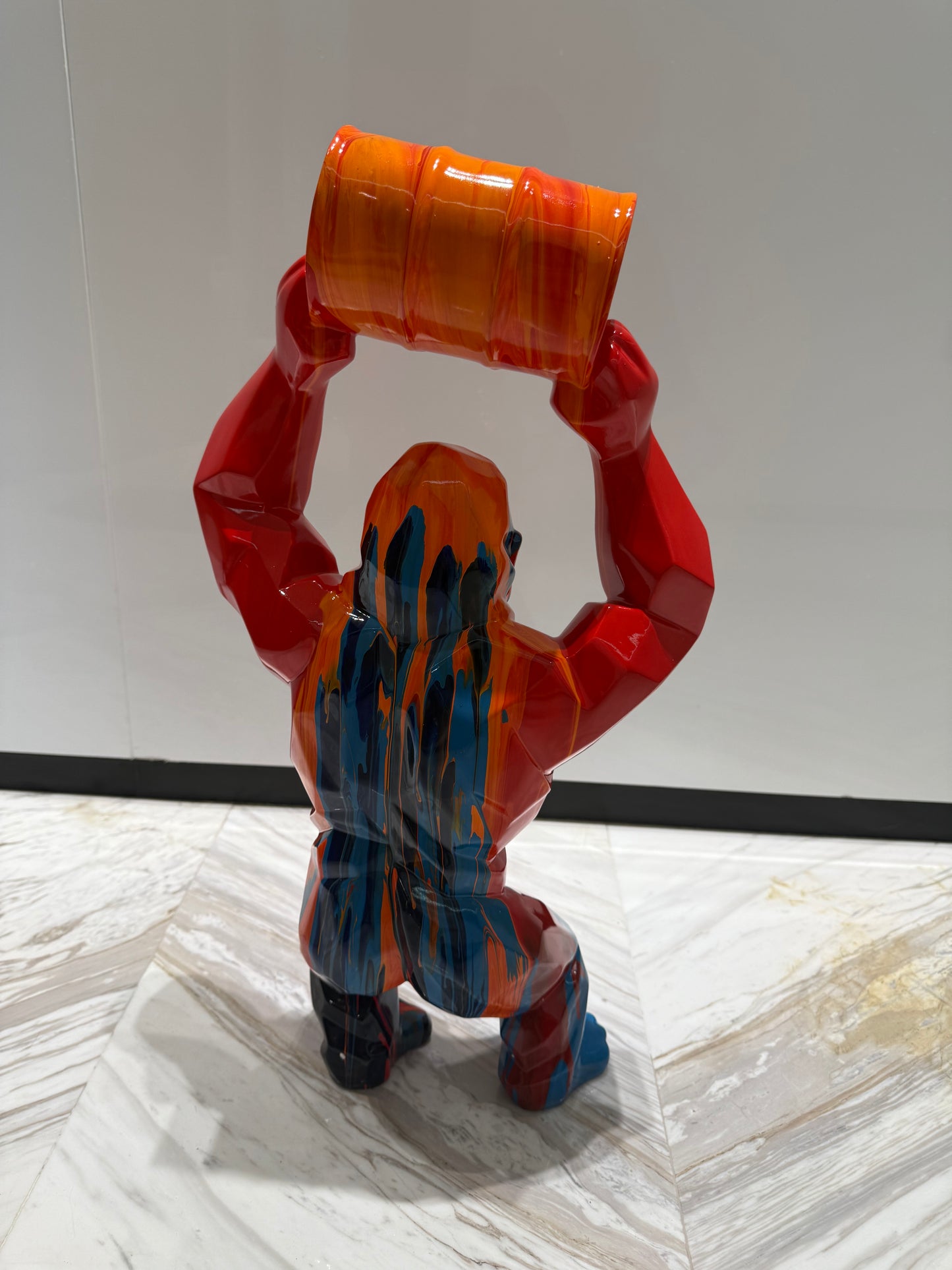 Red Gorilla Sculpture colorful