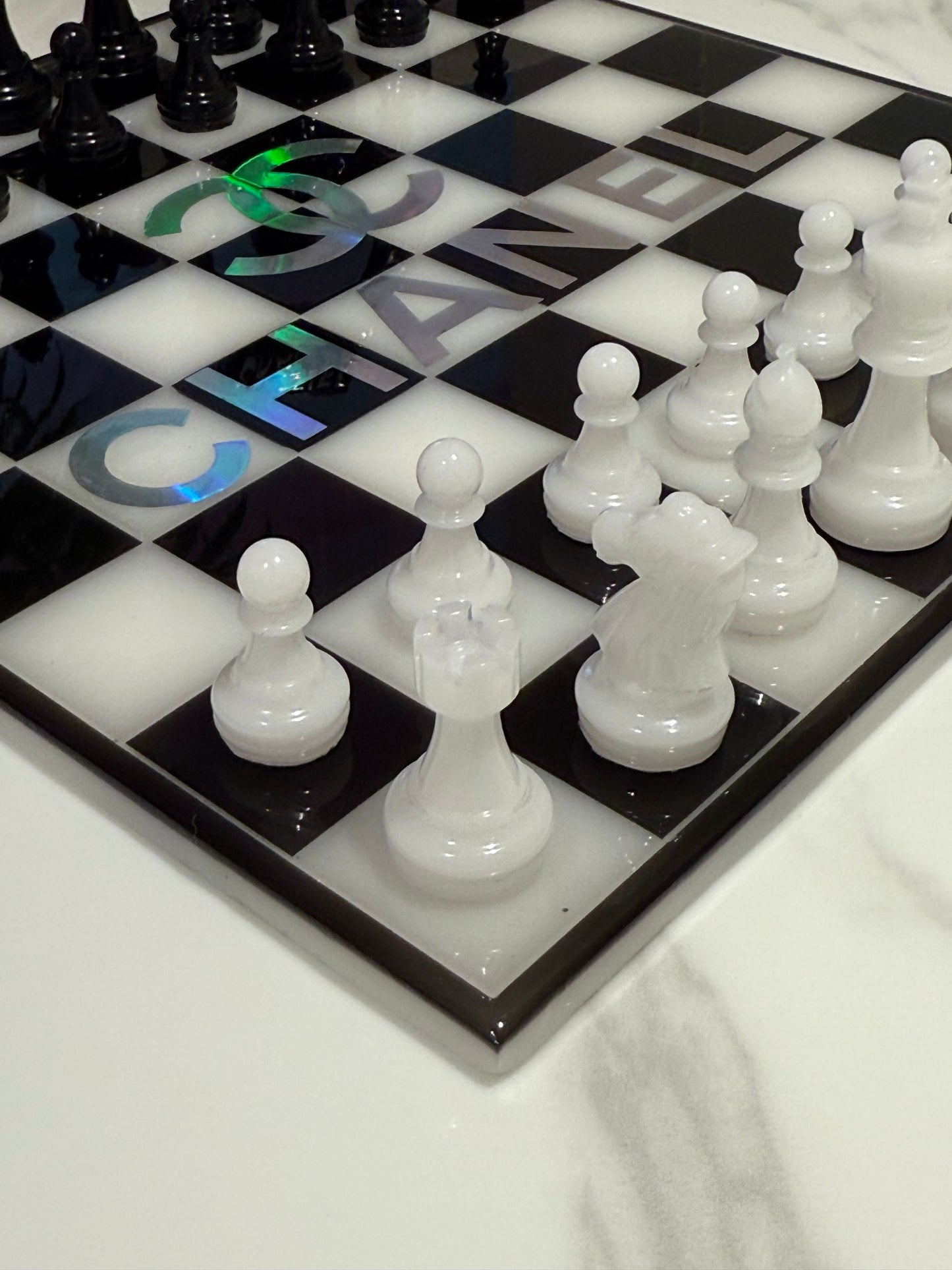 Chess Board Set Chanel Game white and black