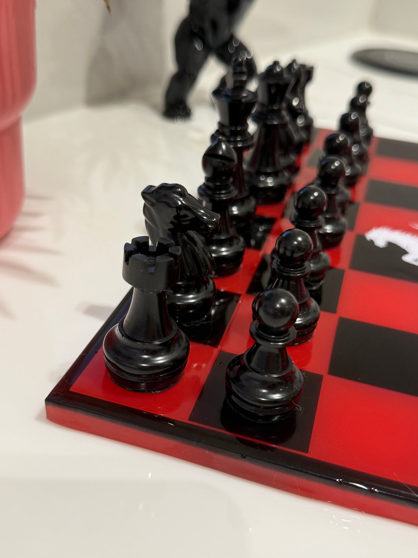 Chess Board Set Ferrari Game red and black