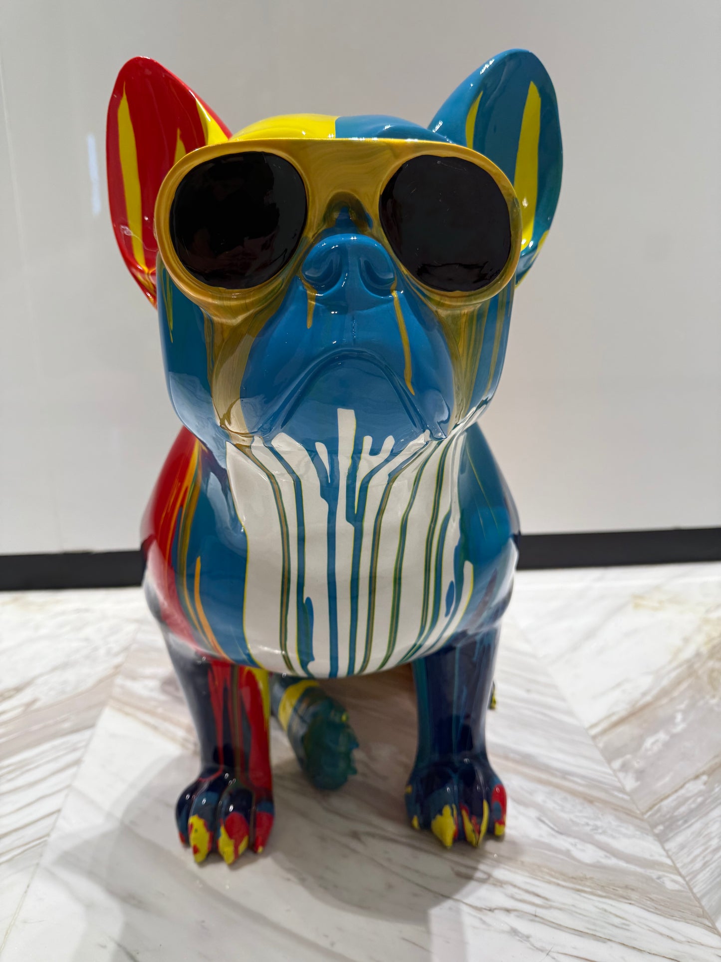 Colorful Dog Sculpture with sunglasses