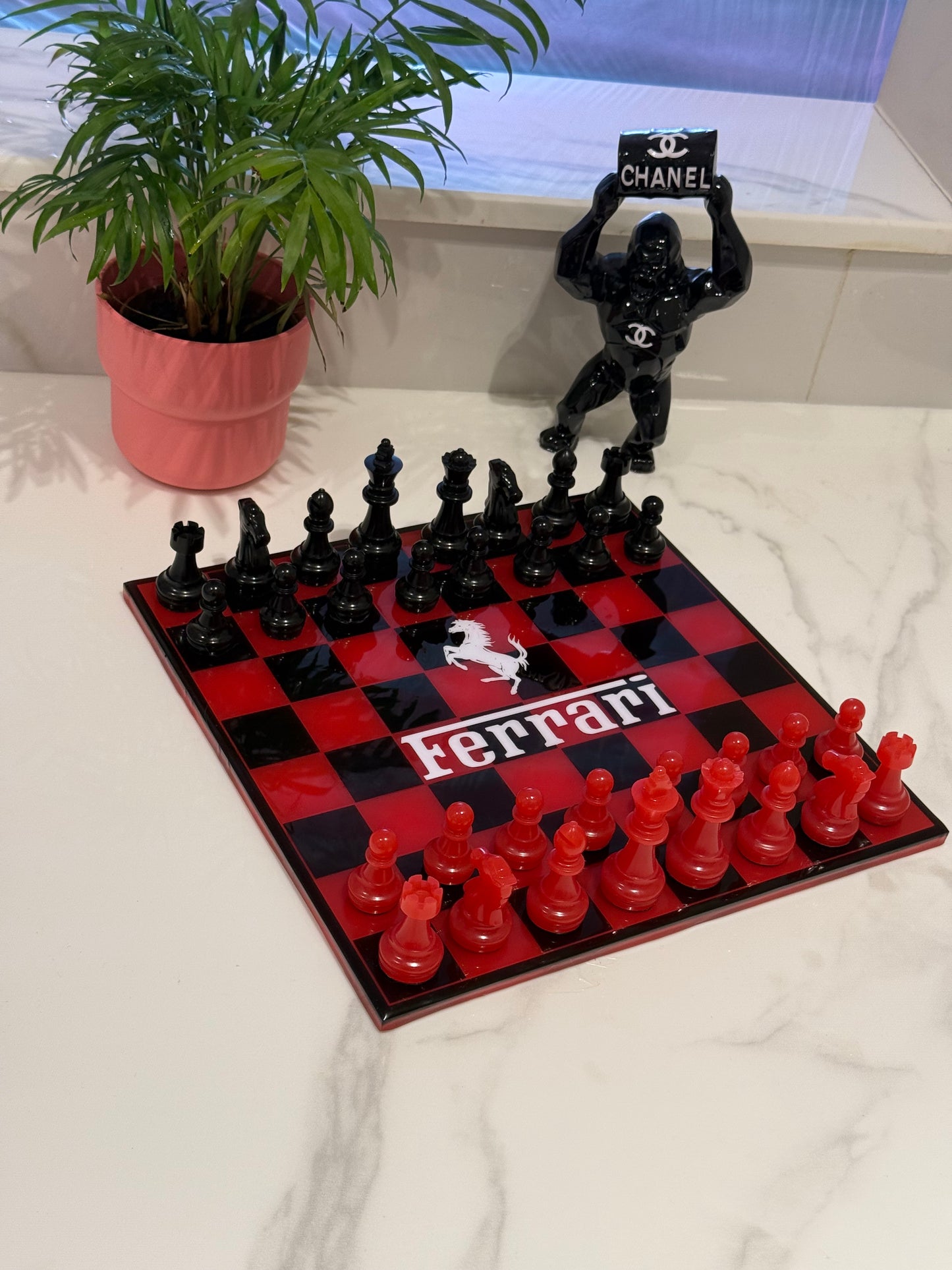 Chess Board Set Ferrari Game red and black
