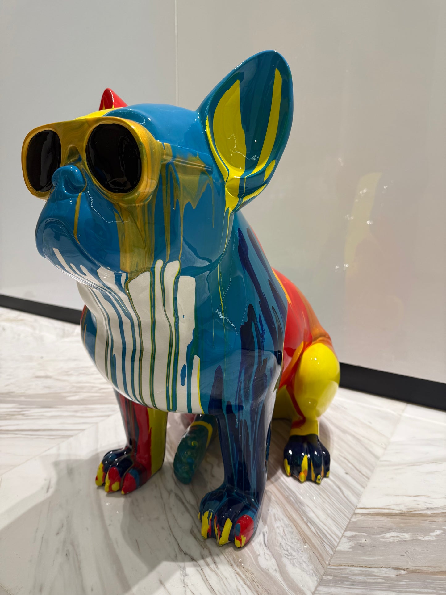 Colorful Dog Sculpture with sunglasses