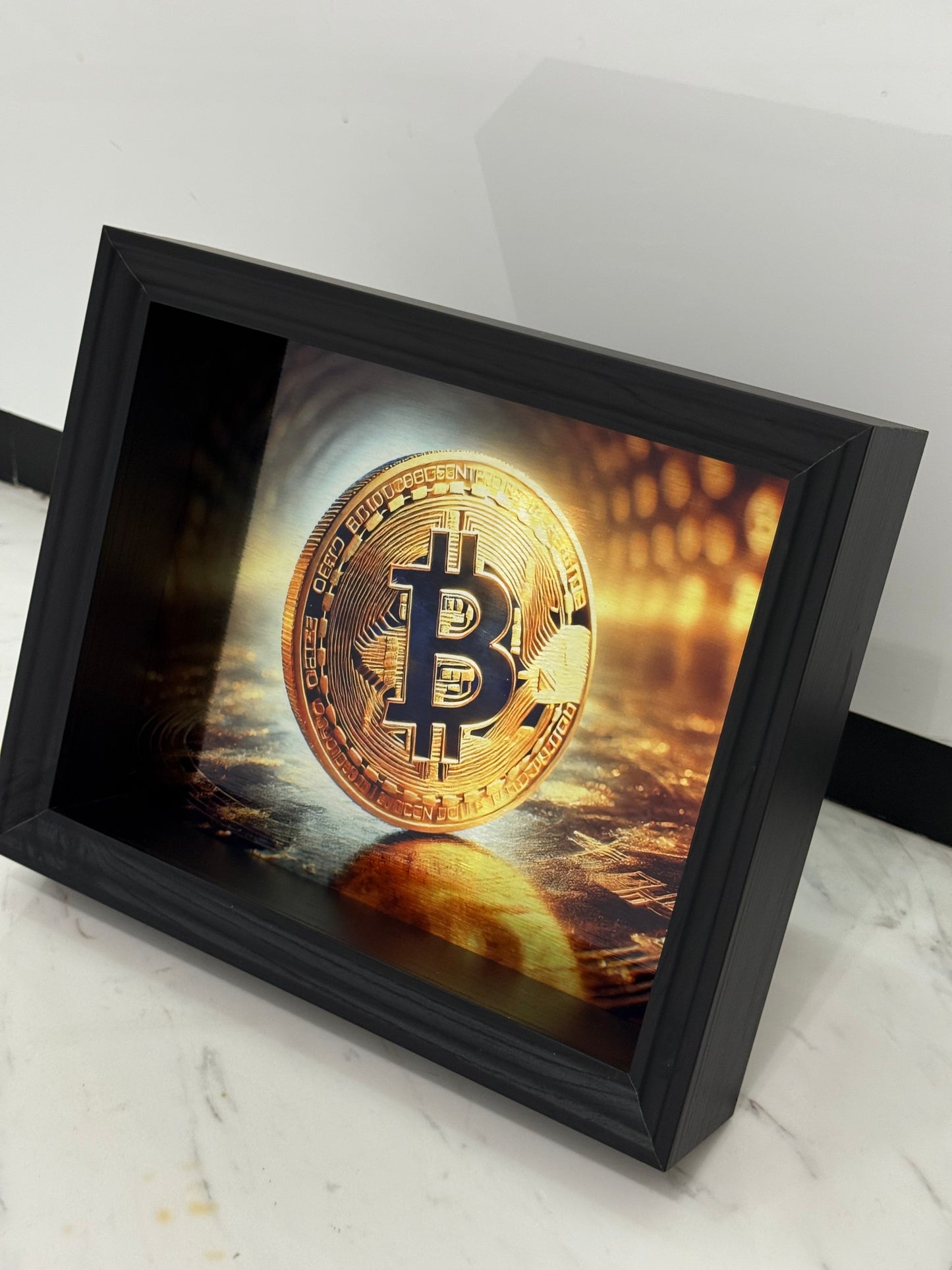 Black Bitcoin Box Frame – The Art of Modern Wealth