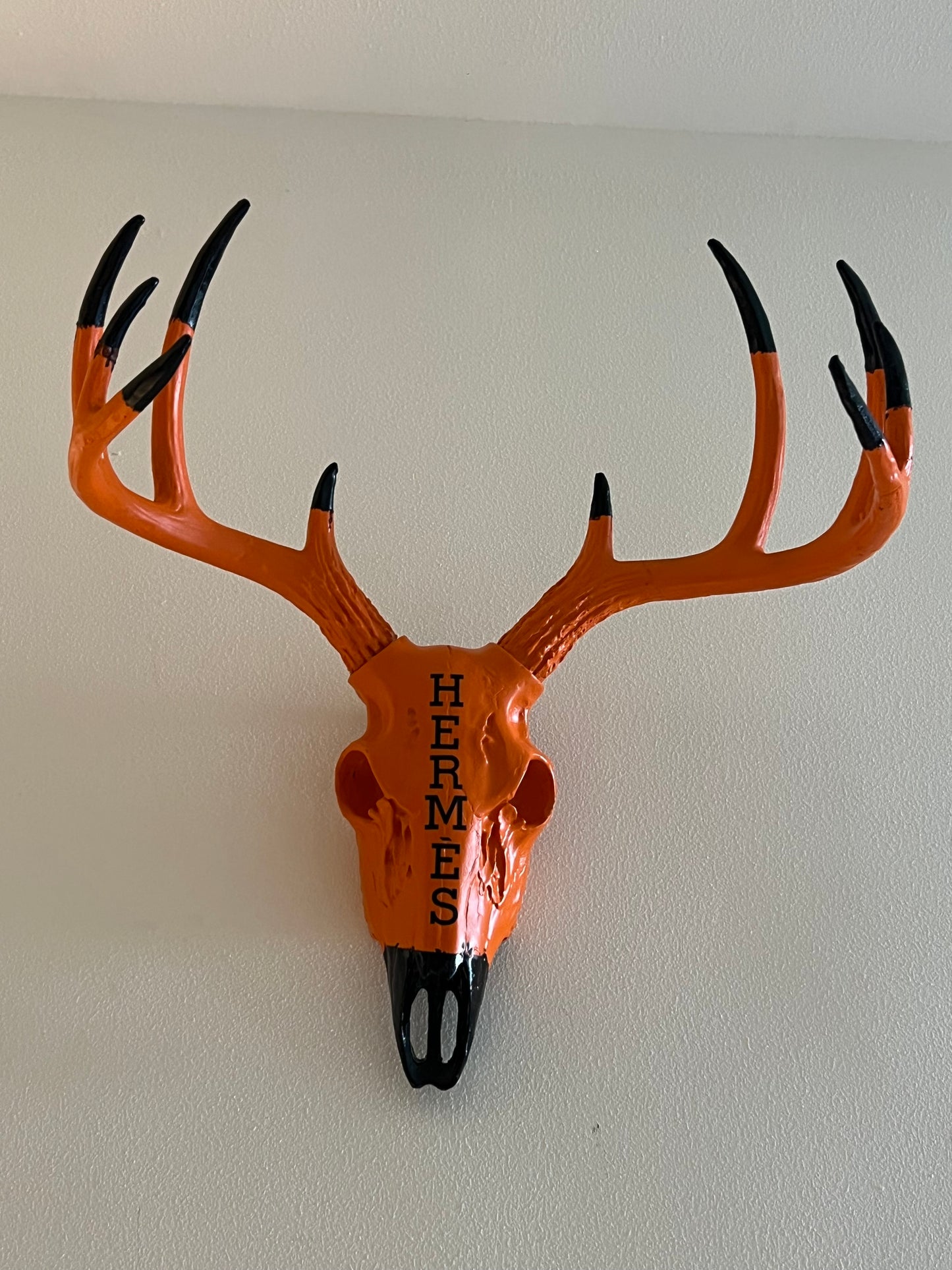 Hermes Deer Head Decor black orange
