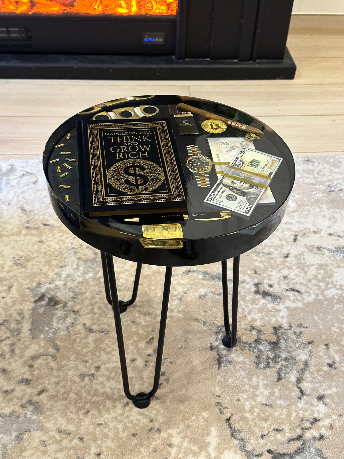 Think and Grow rich book Side Table Black