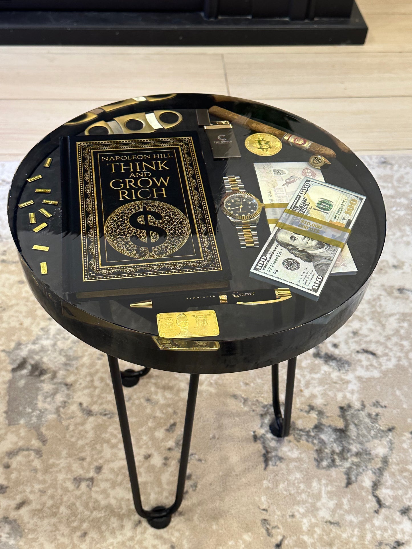 Think and Grow rich book Side Table Black