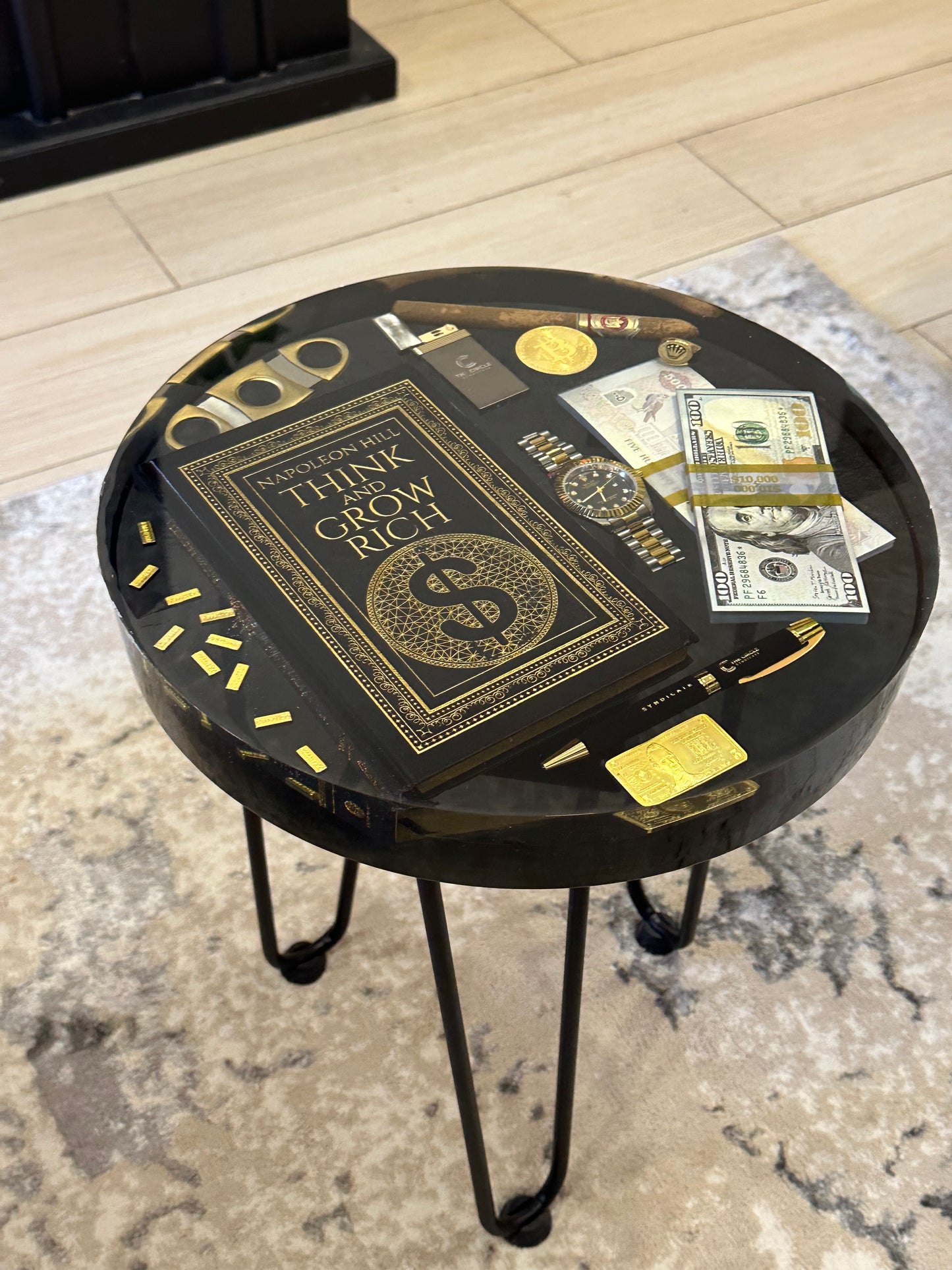 Think and Grow rich book Side Table Black