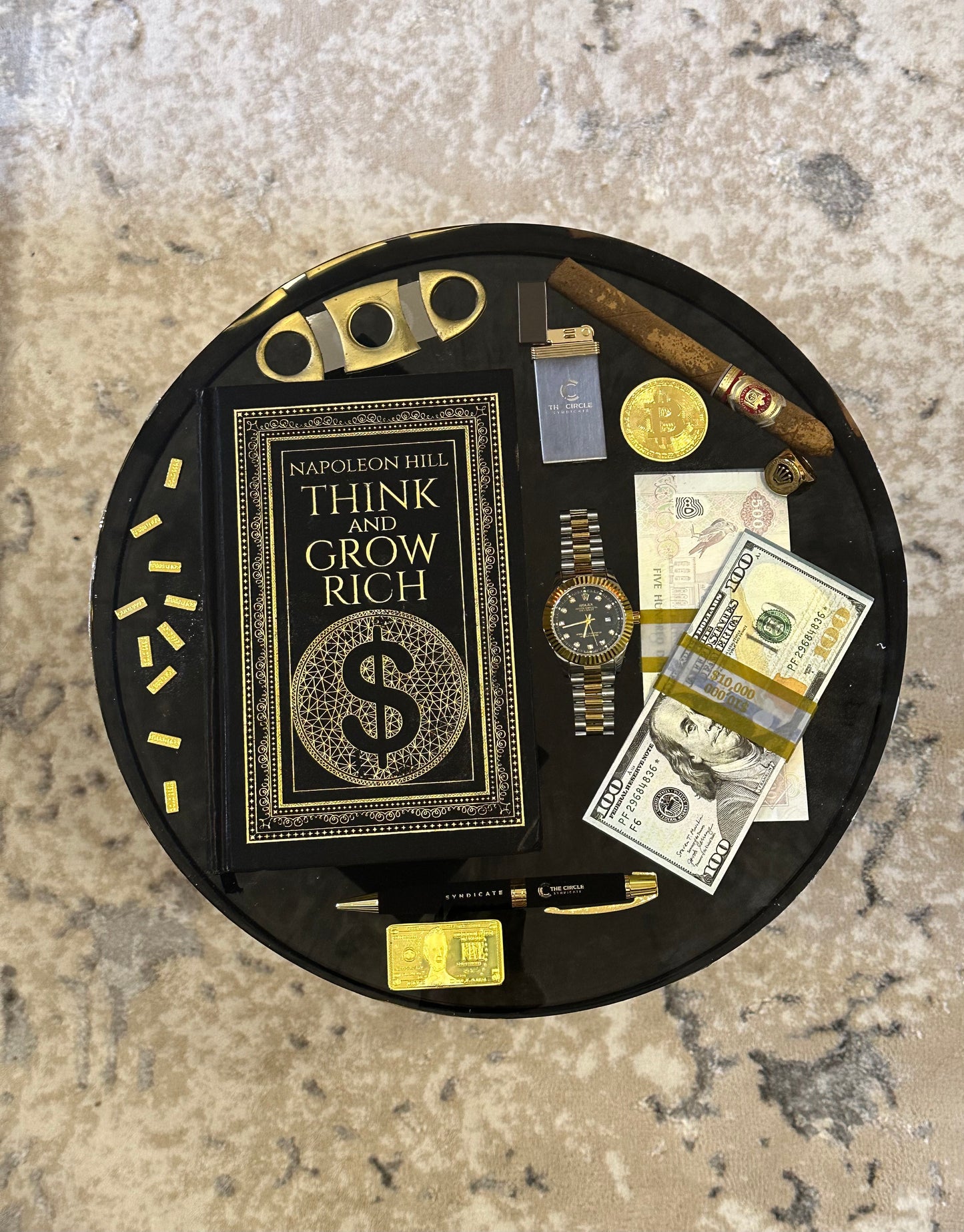 Think and Grow rich book Side Table Black