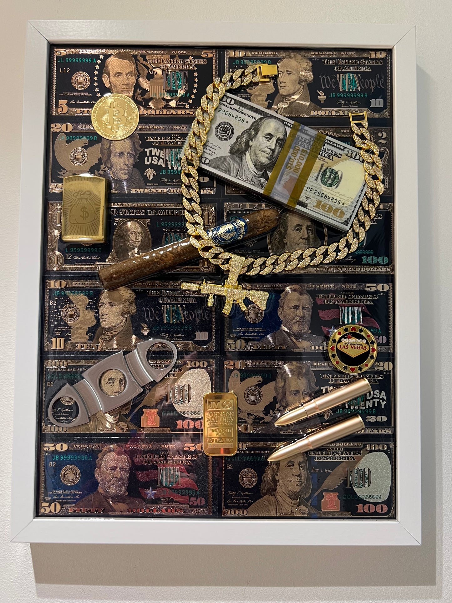 Dollar Frame art white