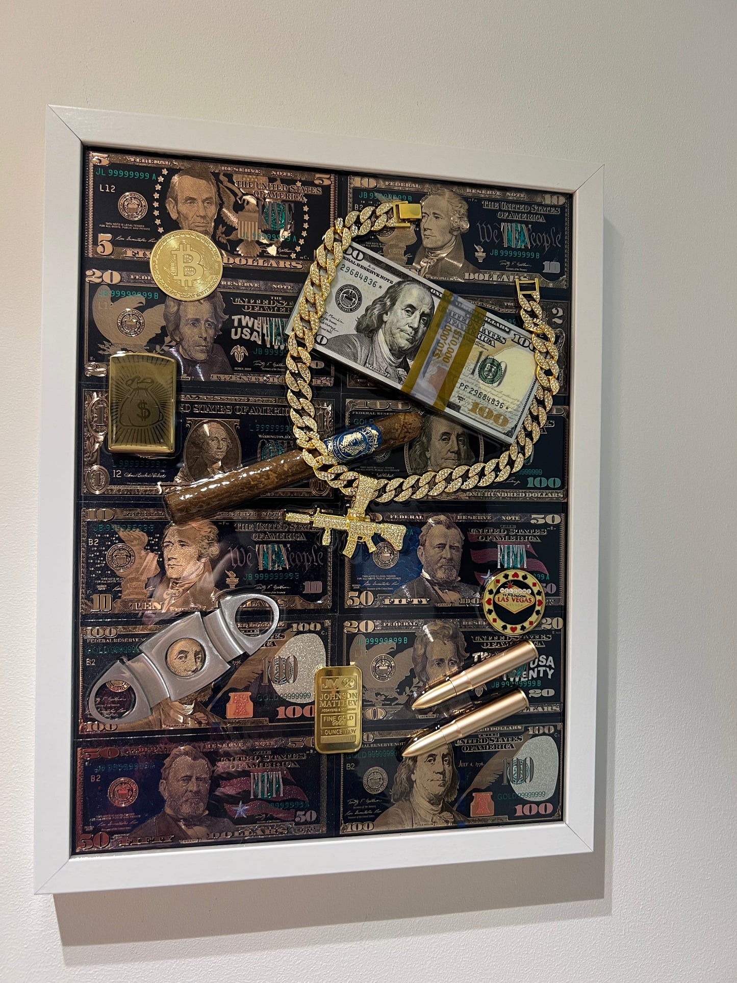 Dollar Frame art white