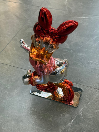 Luxury Daisy Duck Sculpture red and gold Edition