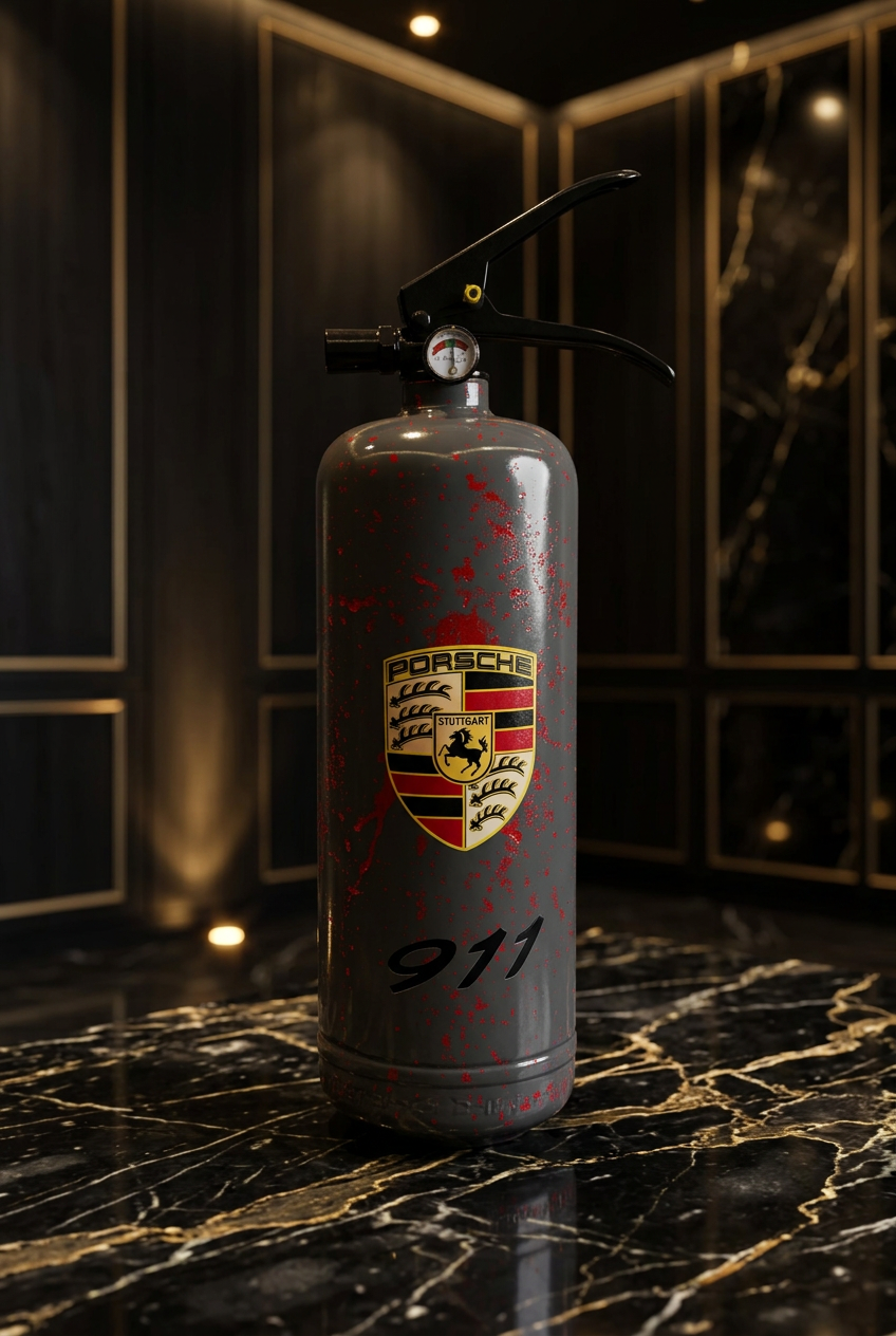 911 Motorsport-Inspired Decorative Fire Extinguisher