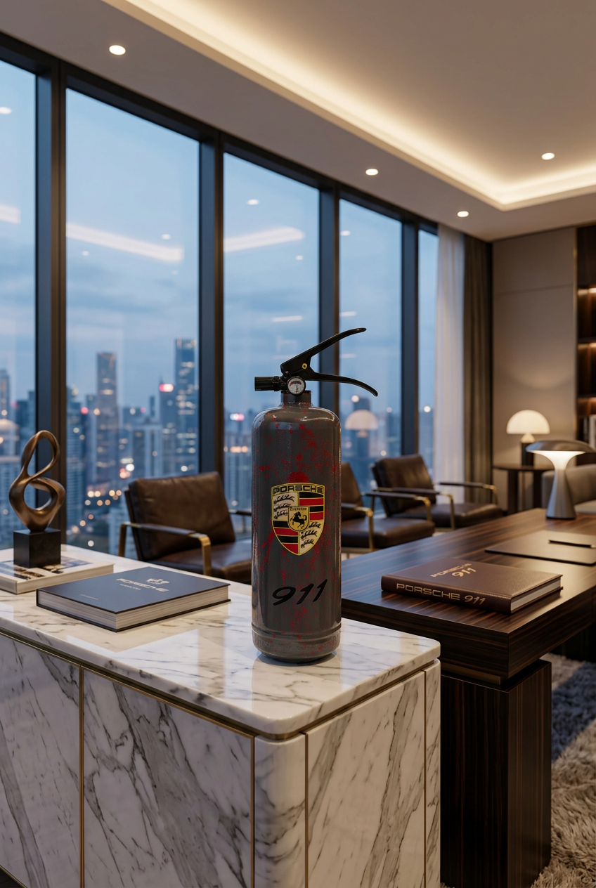 911 Motorsport-Inspired Decorative Fire Extinguisher