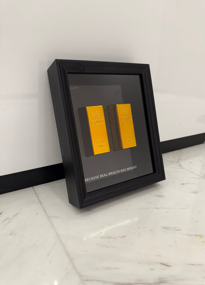 Because Real Wealth Has Weight – Gold Bar Shadow Box Frame