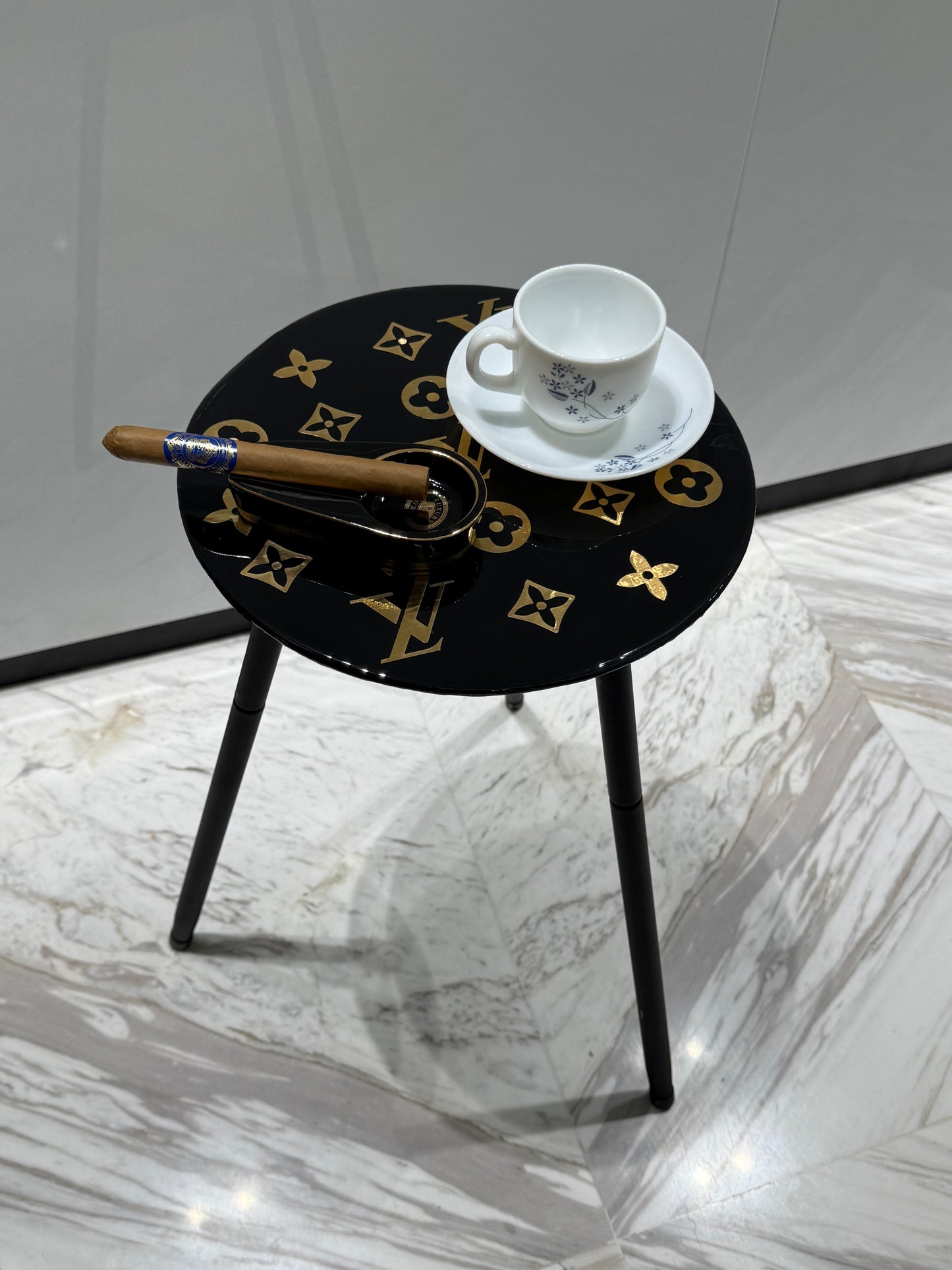 LV Louis Vuitton Side Table Black small