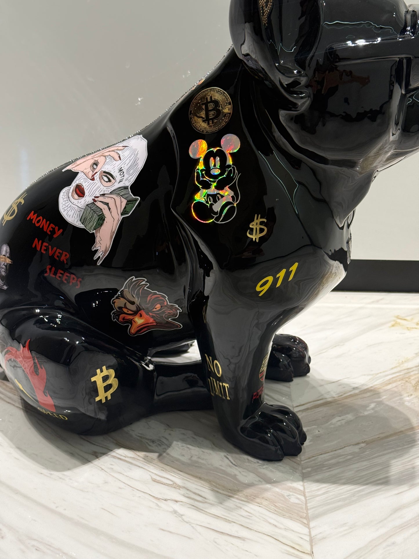 Automotive Dog Sculpture with marble effect