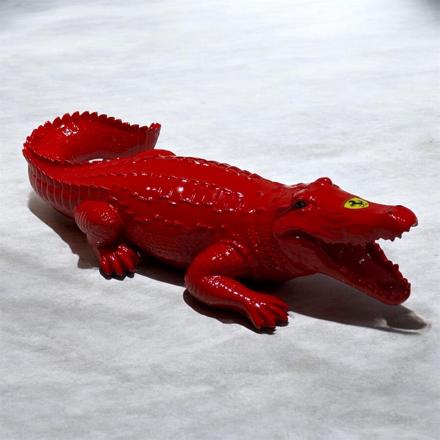 Rosso Predator – Automotive inspired Red Crocodile Sculpture