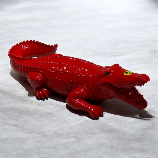 Rosso Predator – Automotive inspired Red Crocodile Sculpture