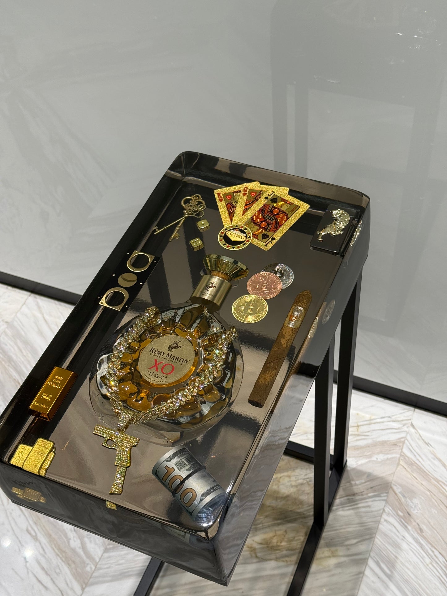 Remy Martin XO High Roller Edition Side Table – 1 of 1 -A Showcase of Prestige, Power & Pure Luxury