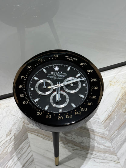 Black Rolex watch round side table