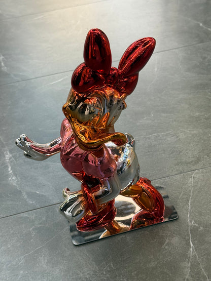 Luxury Daisy Duck Sculpture red and gold Edition