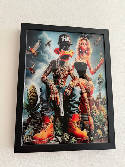Thug Duck Art Frame black