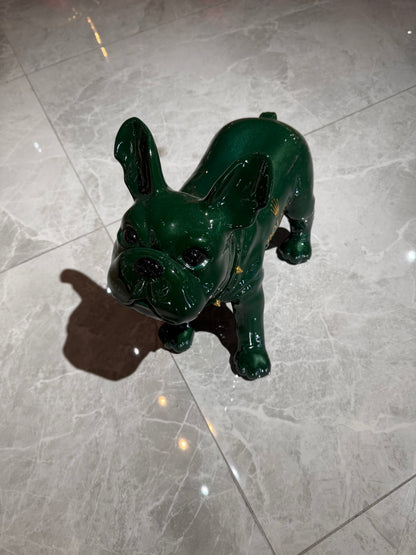 Green Rolex Dog Sculpture – Luxury Loyalty in Art Form