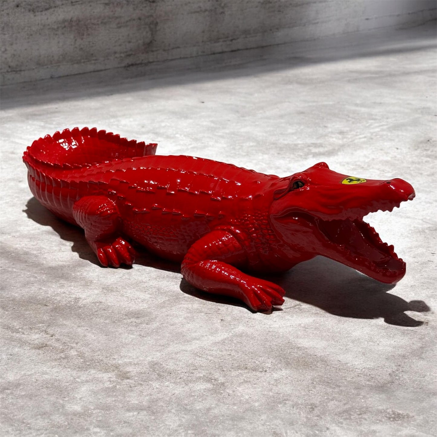 Rosso Predator – Automotive inspired Red Crocodile Sculpture
