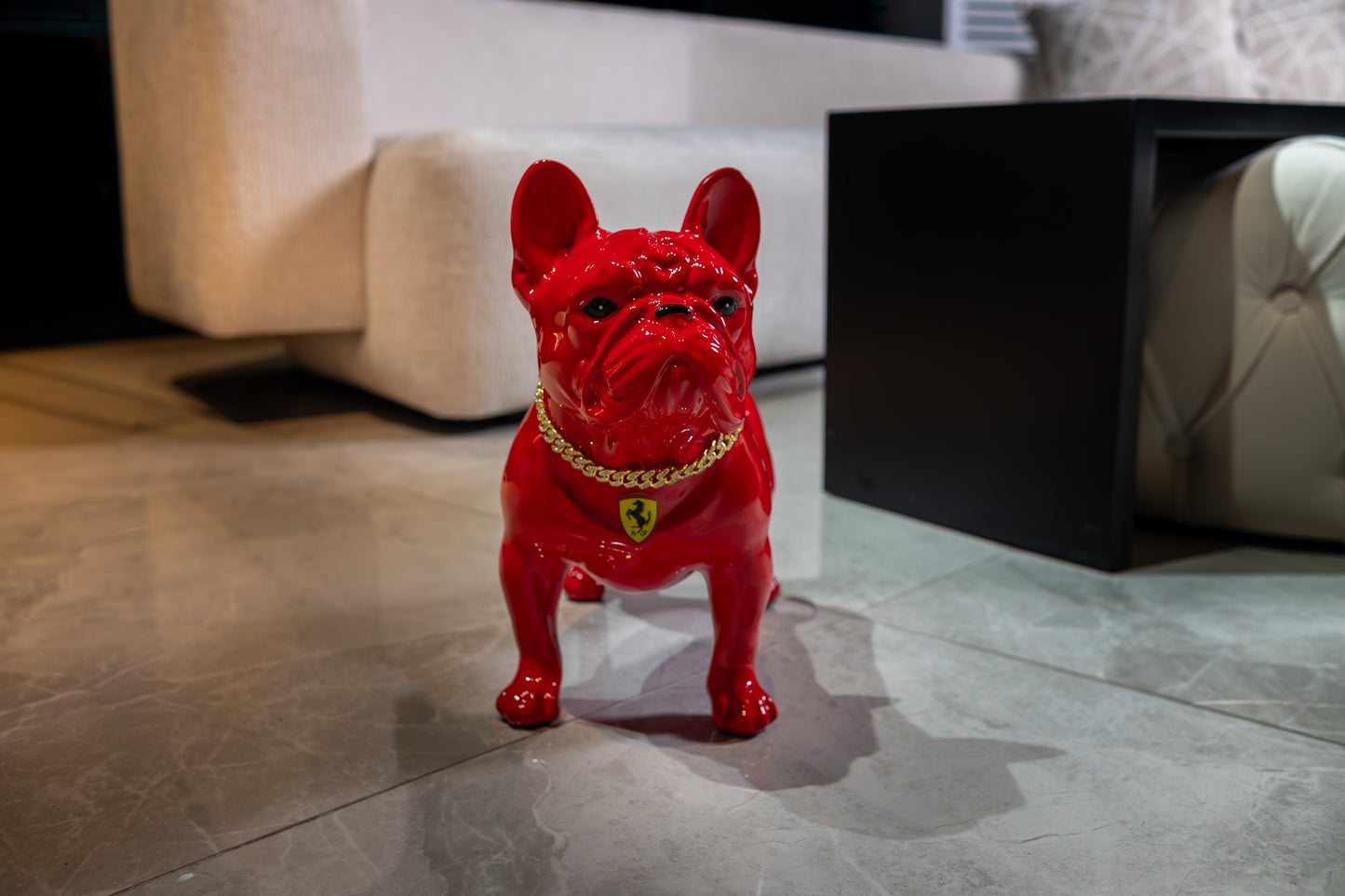 Red Ferrari Dog Sculpture with Designer Accents- Exclusive Edition